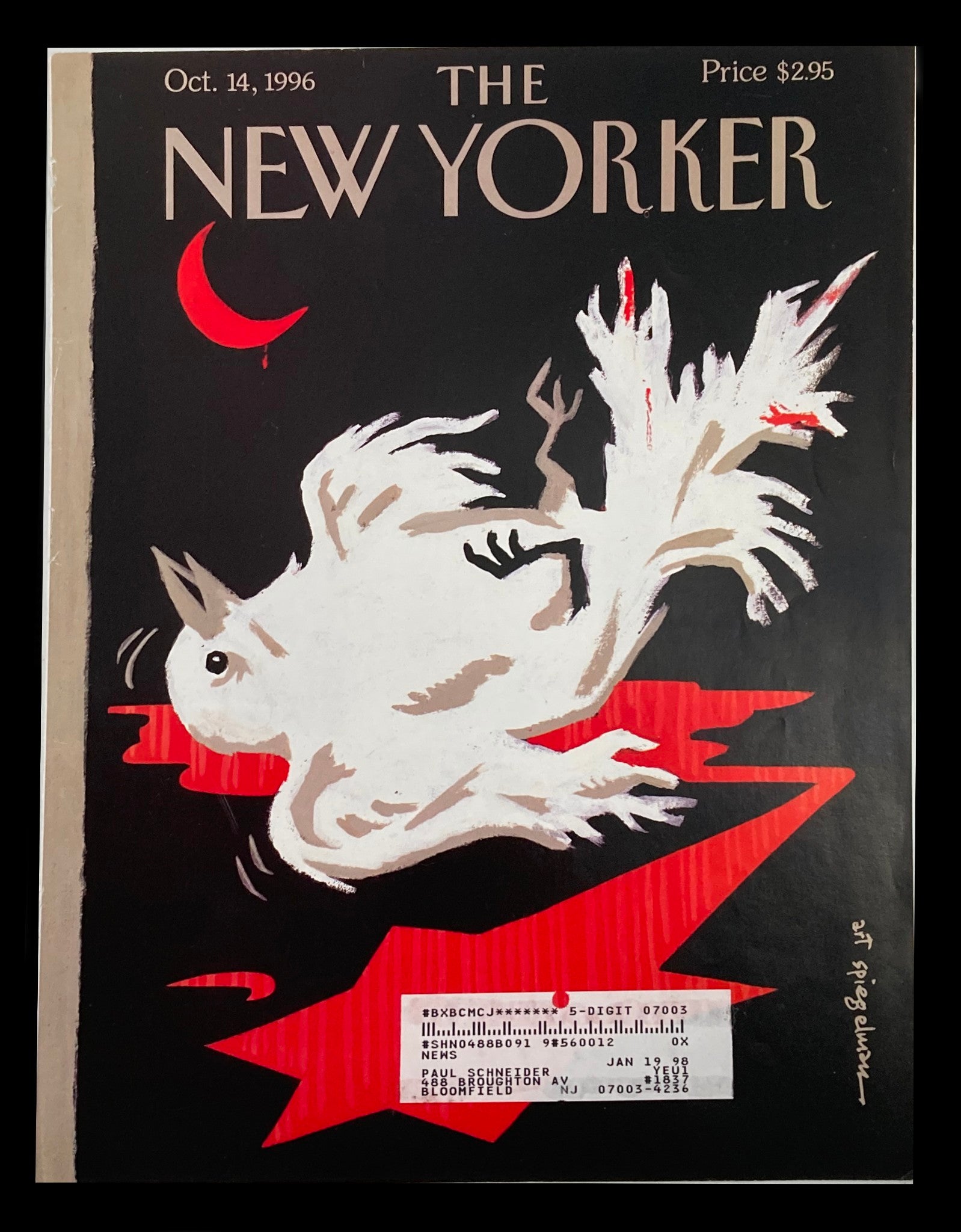 COVER ONLY The New Yorker October 14 1996 Processed Peace by Art Spiegelman