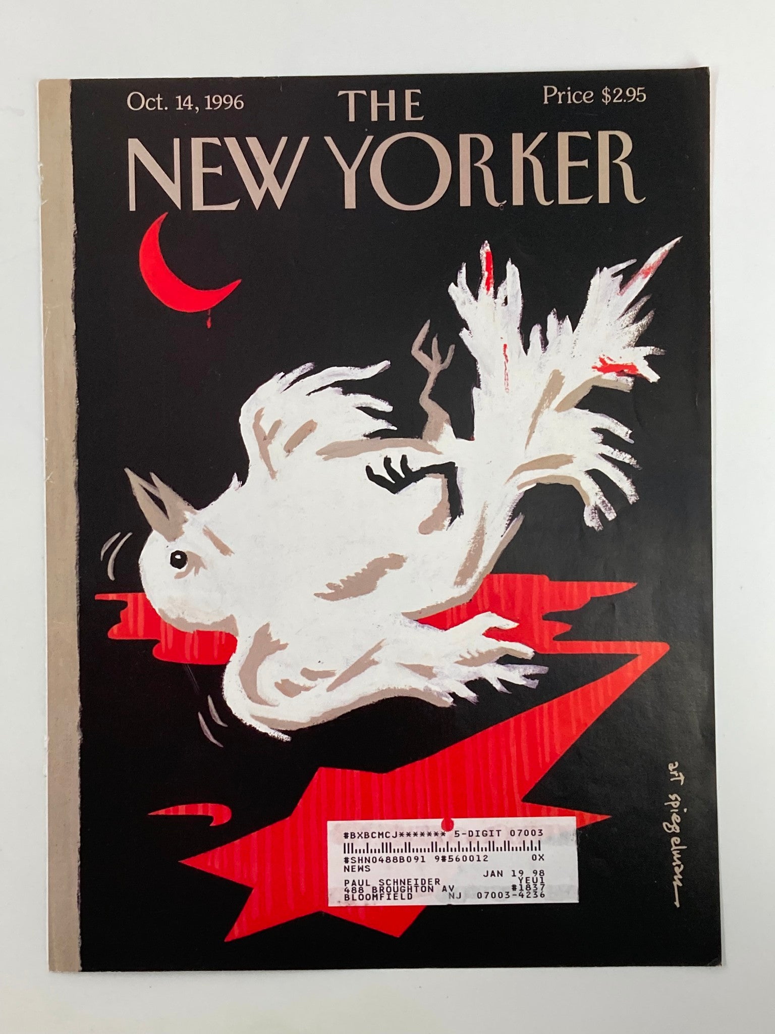 COVER ONLY The New Yorker October 14 1996 Processed Peace by Art Spiegelman