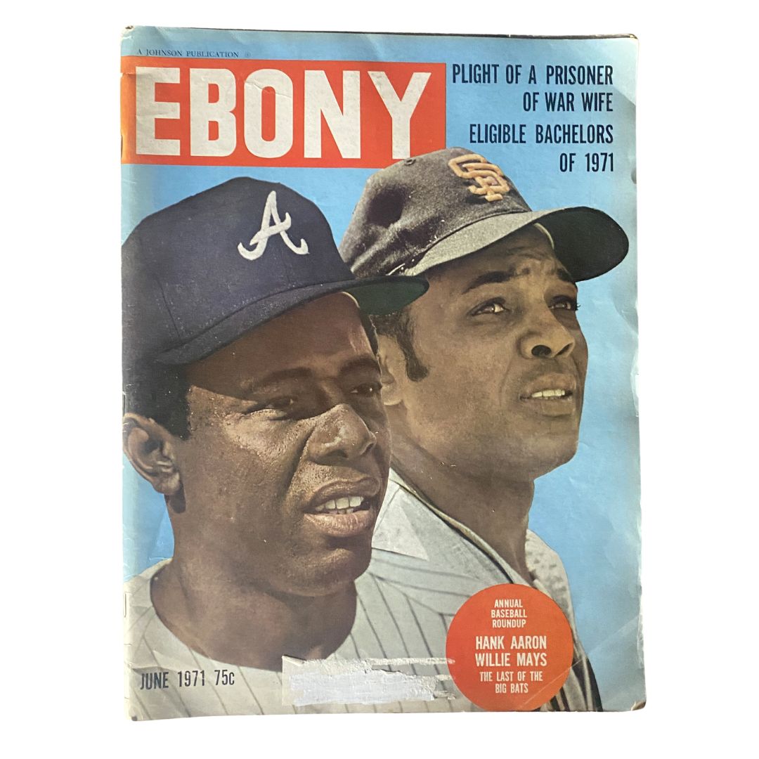 VTG Ebony Magazine June 1971 Vol 26 No. 8 Hank Aaron and Willie Mays