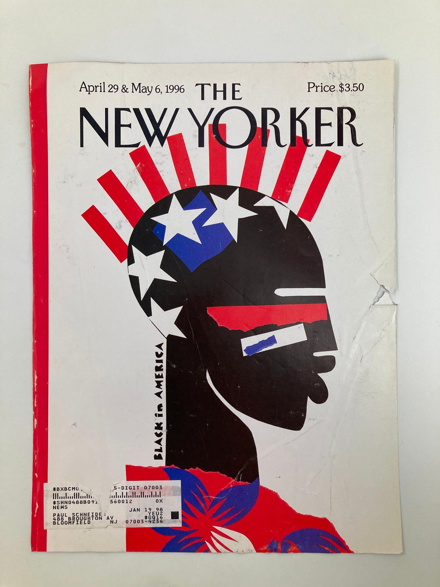 COVER ONLY The New Yorker April 29 1996 Black in America by Michael Roberts