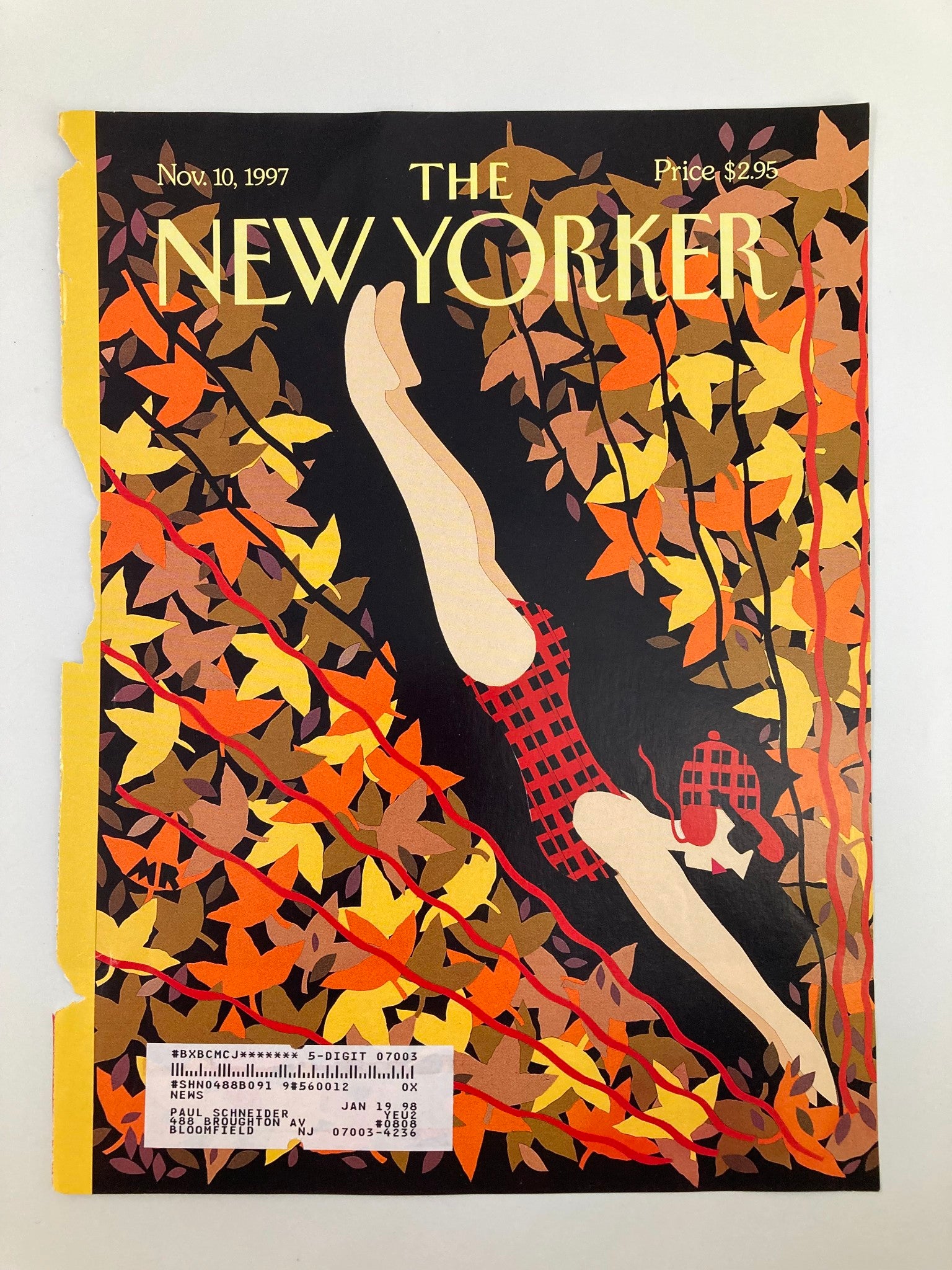 COVER ONLY The New Yorker November 10 1997 Fall Guise by Michael Roberts