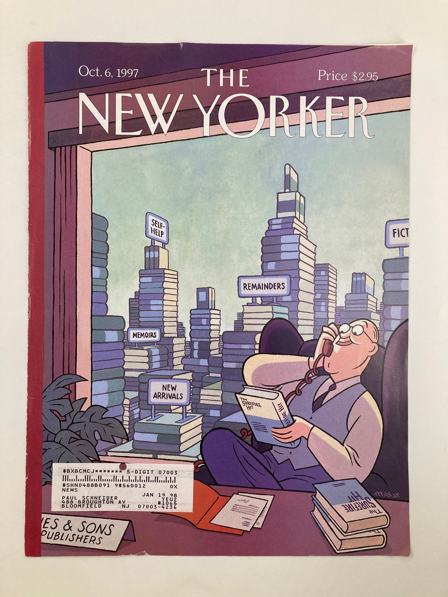 COVER ONLY The New Yorker October 6 1997 Theme Cover Tall Stories by Max