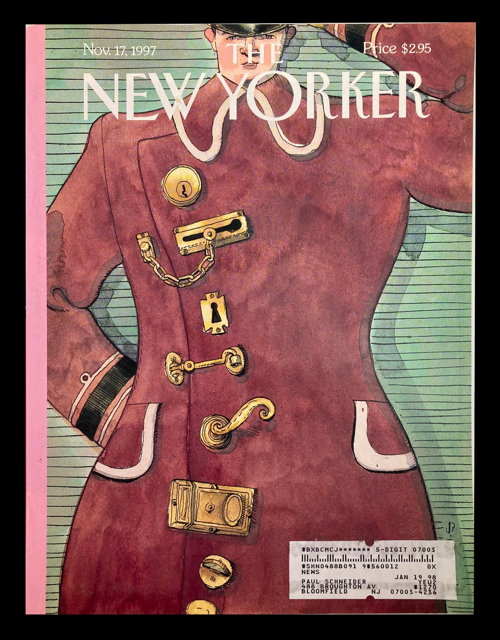 COVER ONLY The New Yorker November 17 1997 Locked Up by Barry Blitt