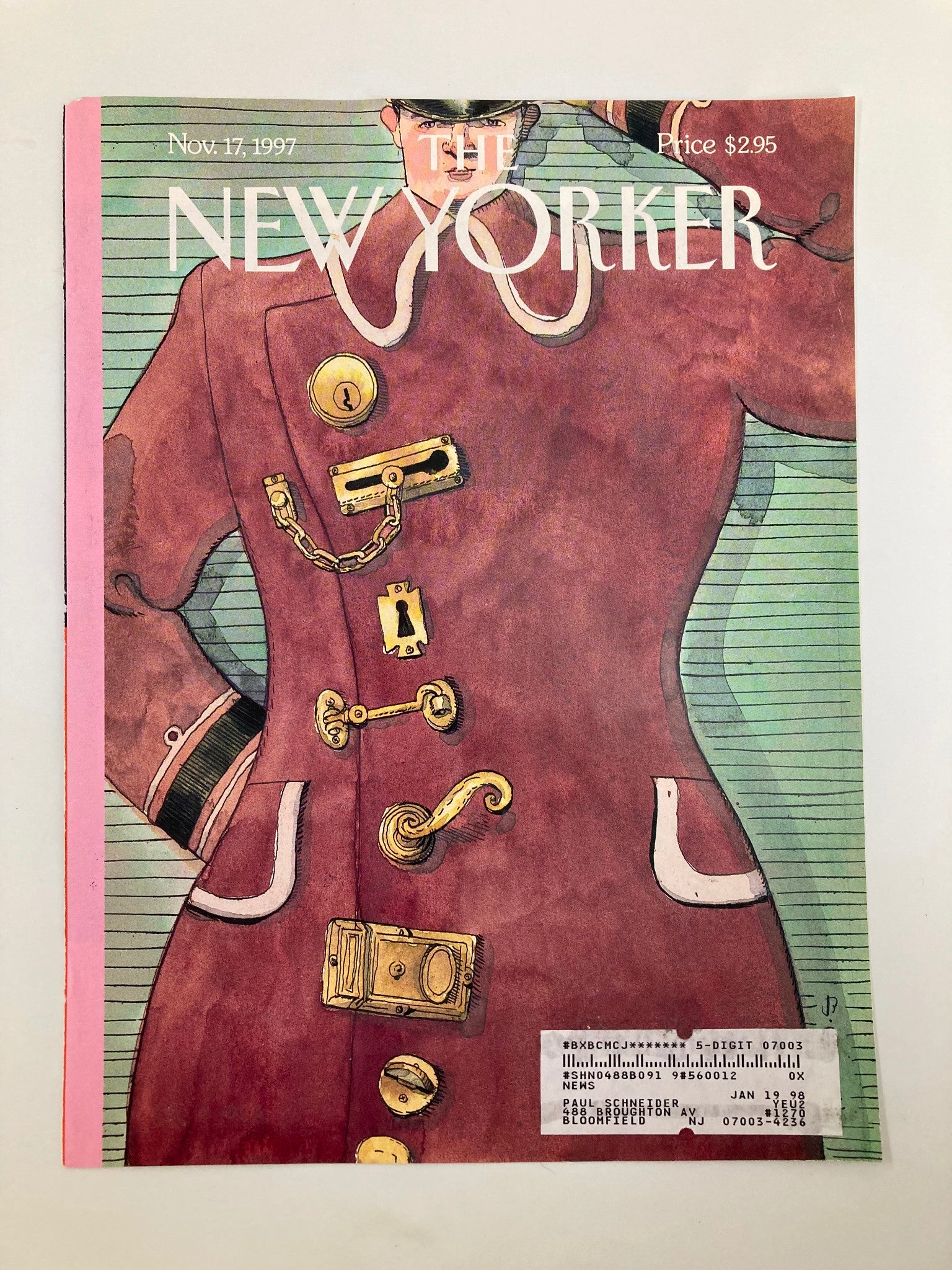 COVER ONLY The New Yorker November 17 1997 Locked Up by Barry Blitt