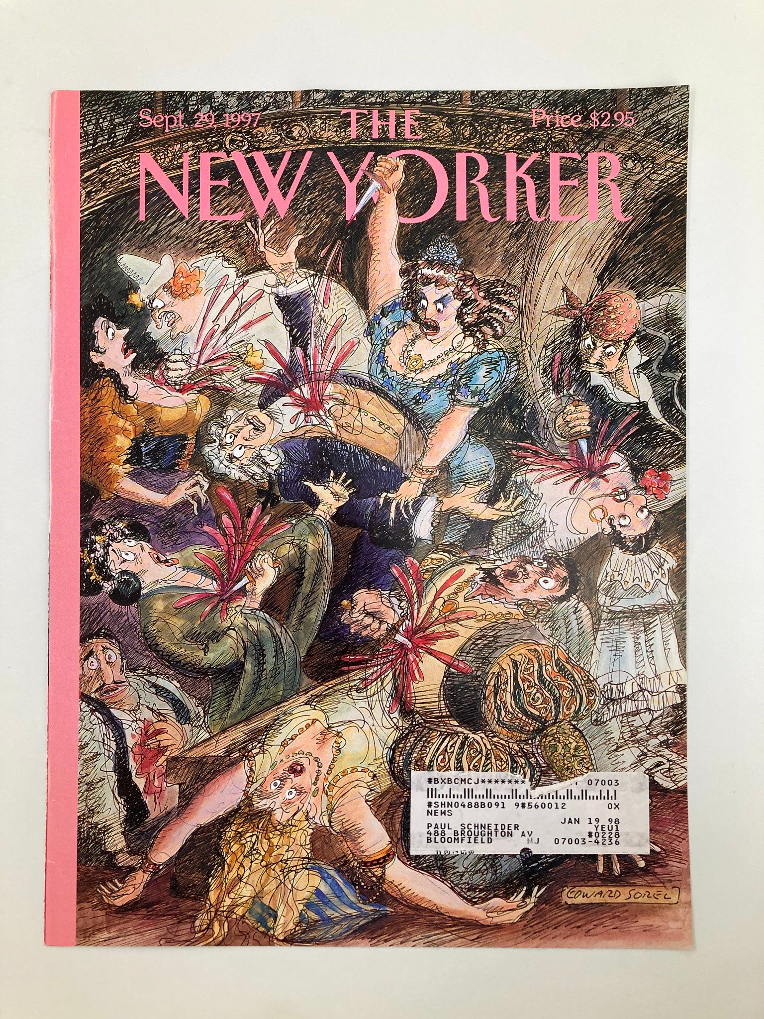 COVER ONLY The New Yorker September 29 1997 Opening Night by Edward Sorel