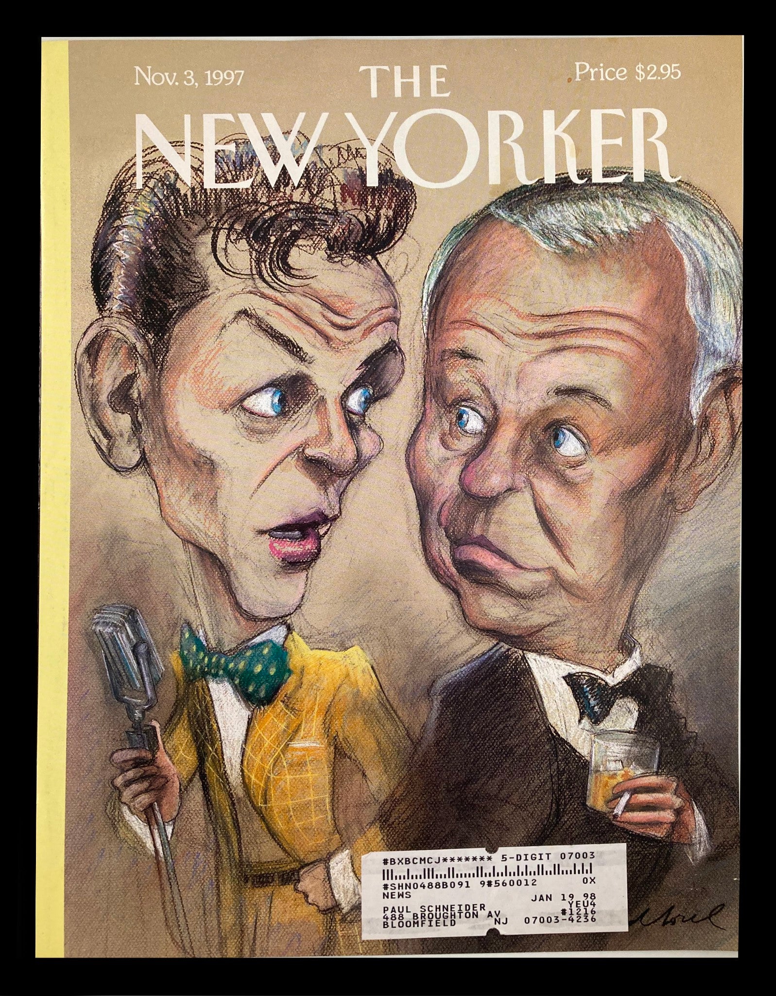 COVER ONLY The New Yorker November 3 1997 Frank Sinatra by Edward Sorel