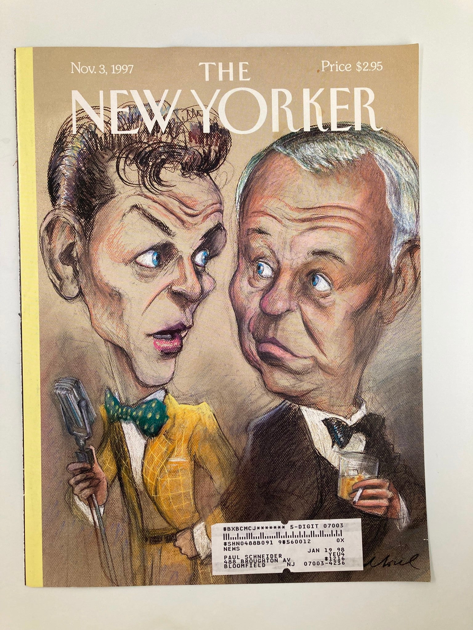 COVER ONLY The New Yorker November 3 1997 Frank Sinatra by Edward Sorel