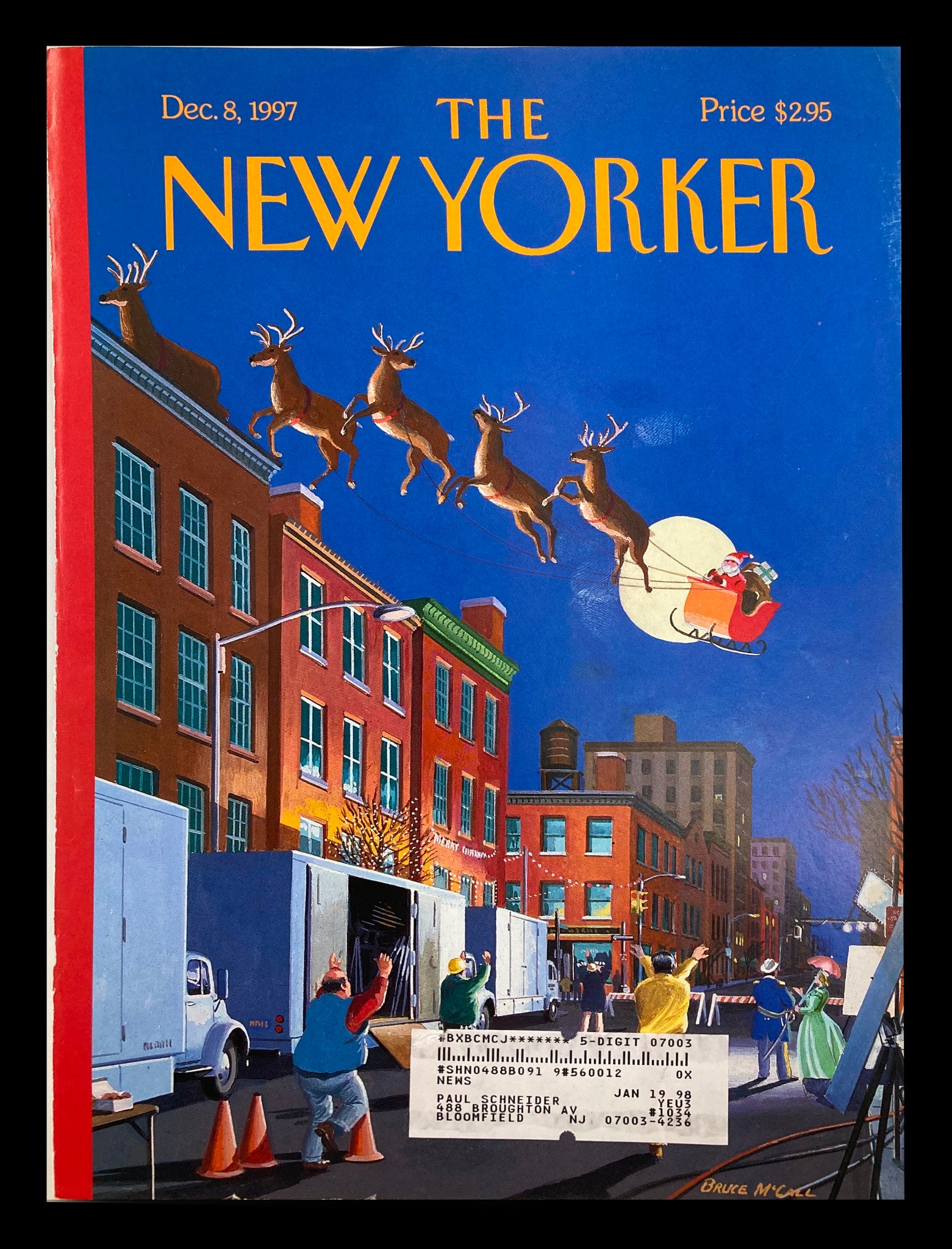 COVER ONLY The New Yorker December 8 1997 "Cut!" by Bruce McCall