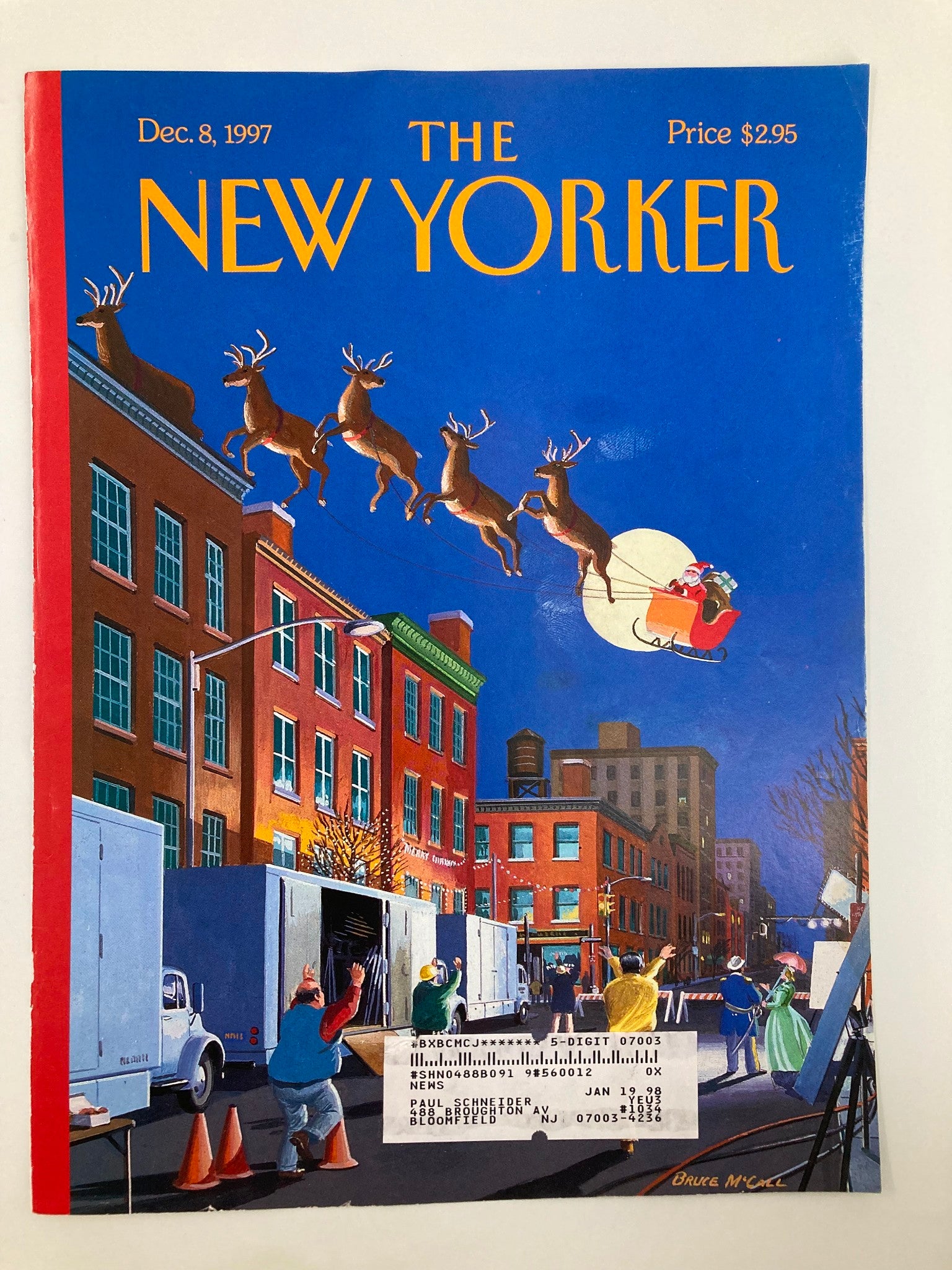 COVER ONLY The New Yorker December 8 1997 "Cut!" by Bruce McCall