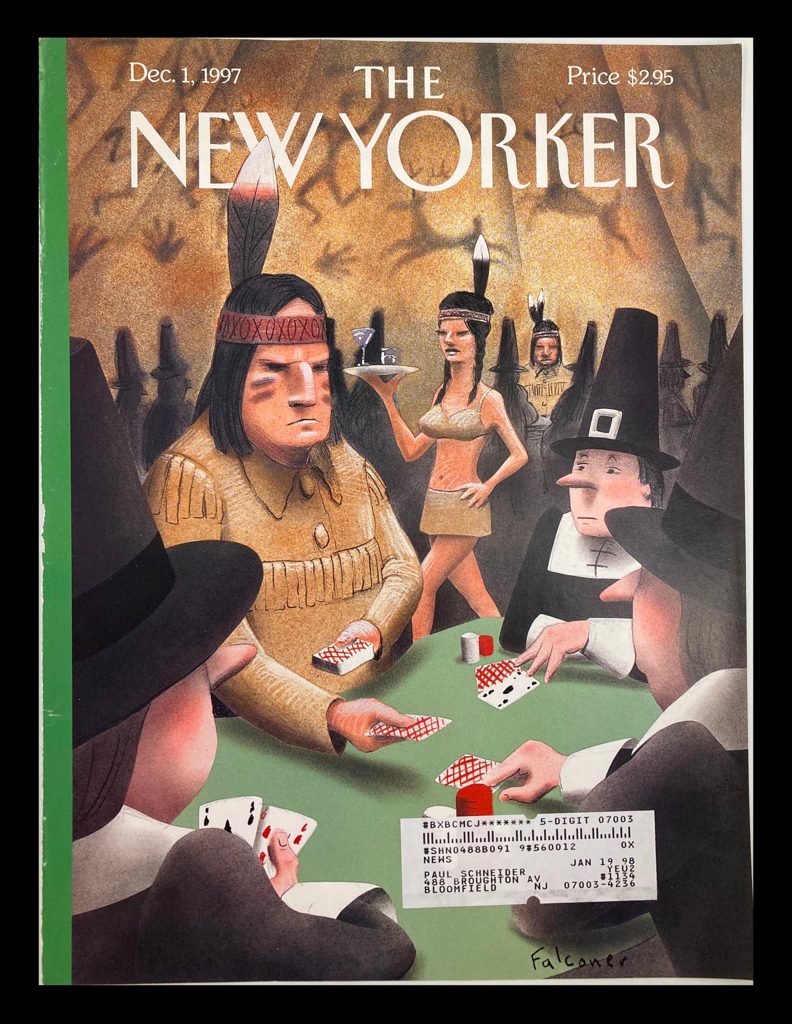 COVER ONLY The New Yorker December 1 1997 Turkey Shoot by Ian Falconer