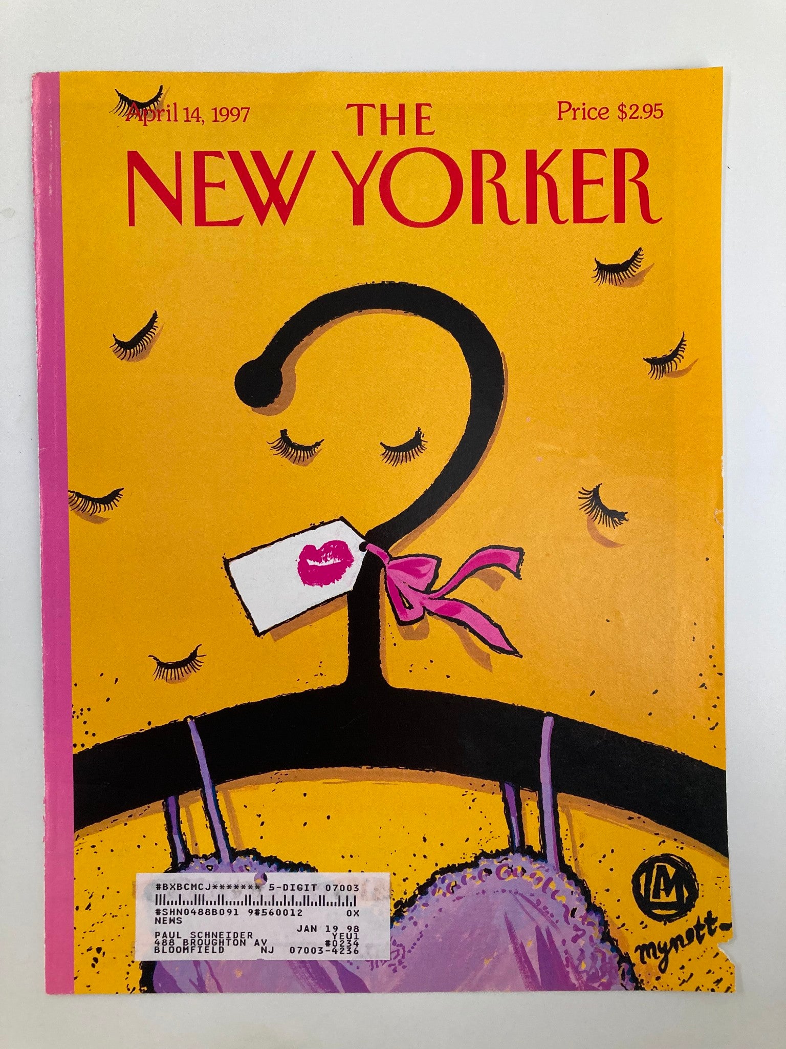 COVER ONLY The New Yorker April 14 1997 Fashion Hangup by Lawrence Mynott