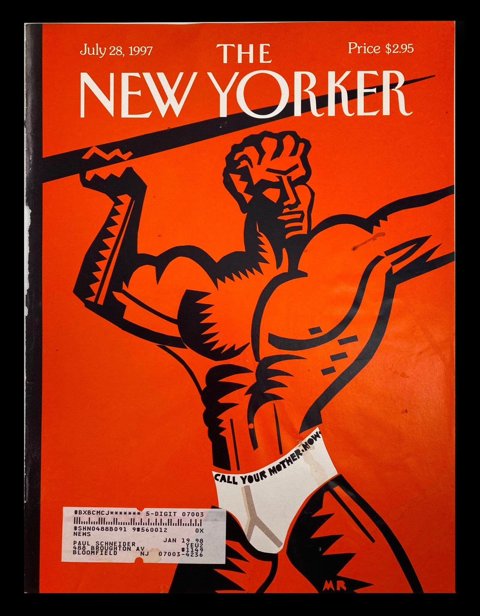 COVER ONLY The New Yorker July 28 1997 Below the Belt by Michael Roberts