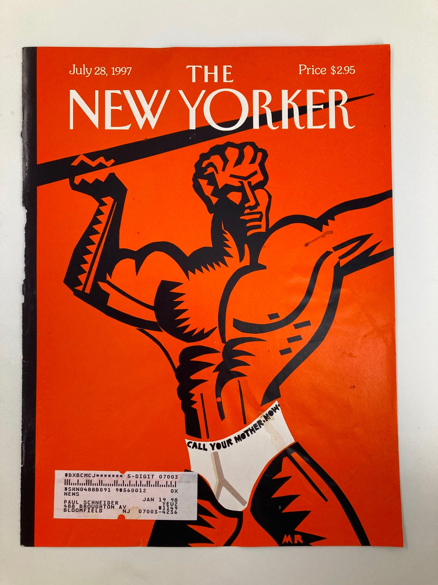 COVER ONLY The New Yorker July 28 1997 Below the Belt by Michael Roberts