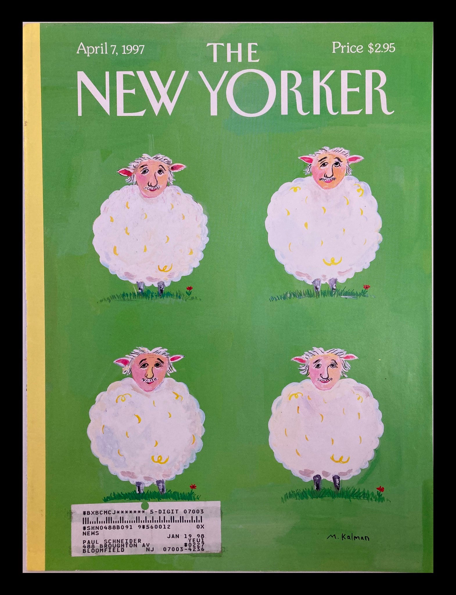 COVER ONLY The New Yorker April 7 1997 Einstein, Zweistein, Dreistein by Maira