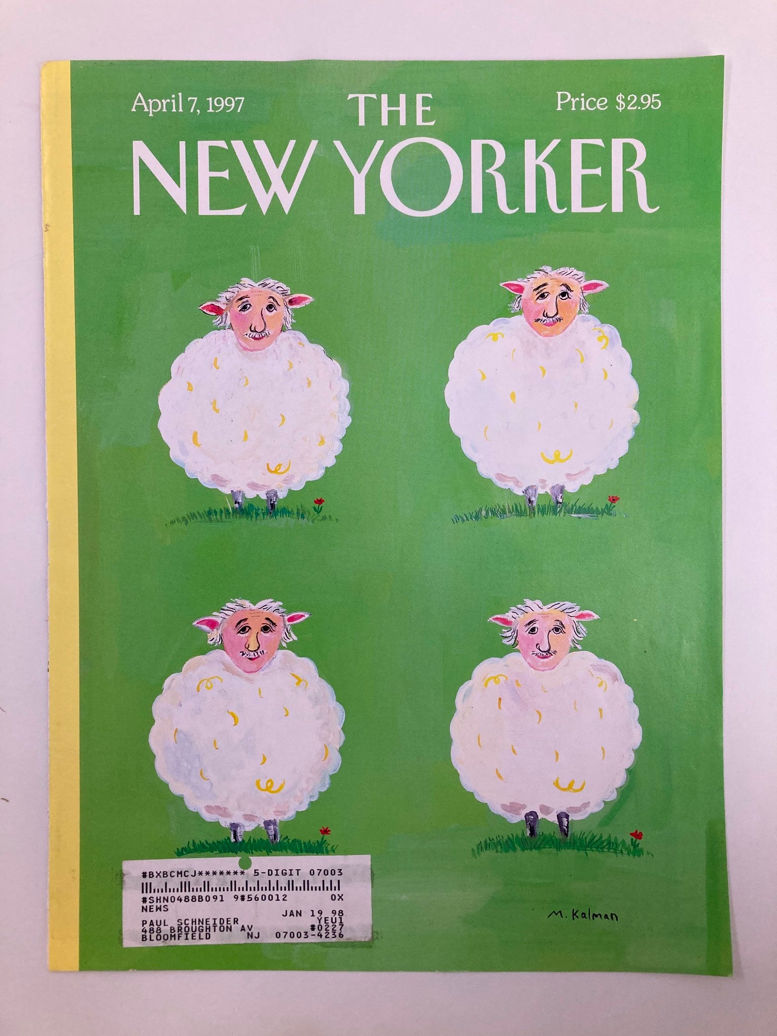 COVER ONLY The New Yorker April 7 1997 Einstein, Zweistein, Dreistein by Maira