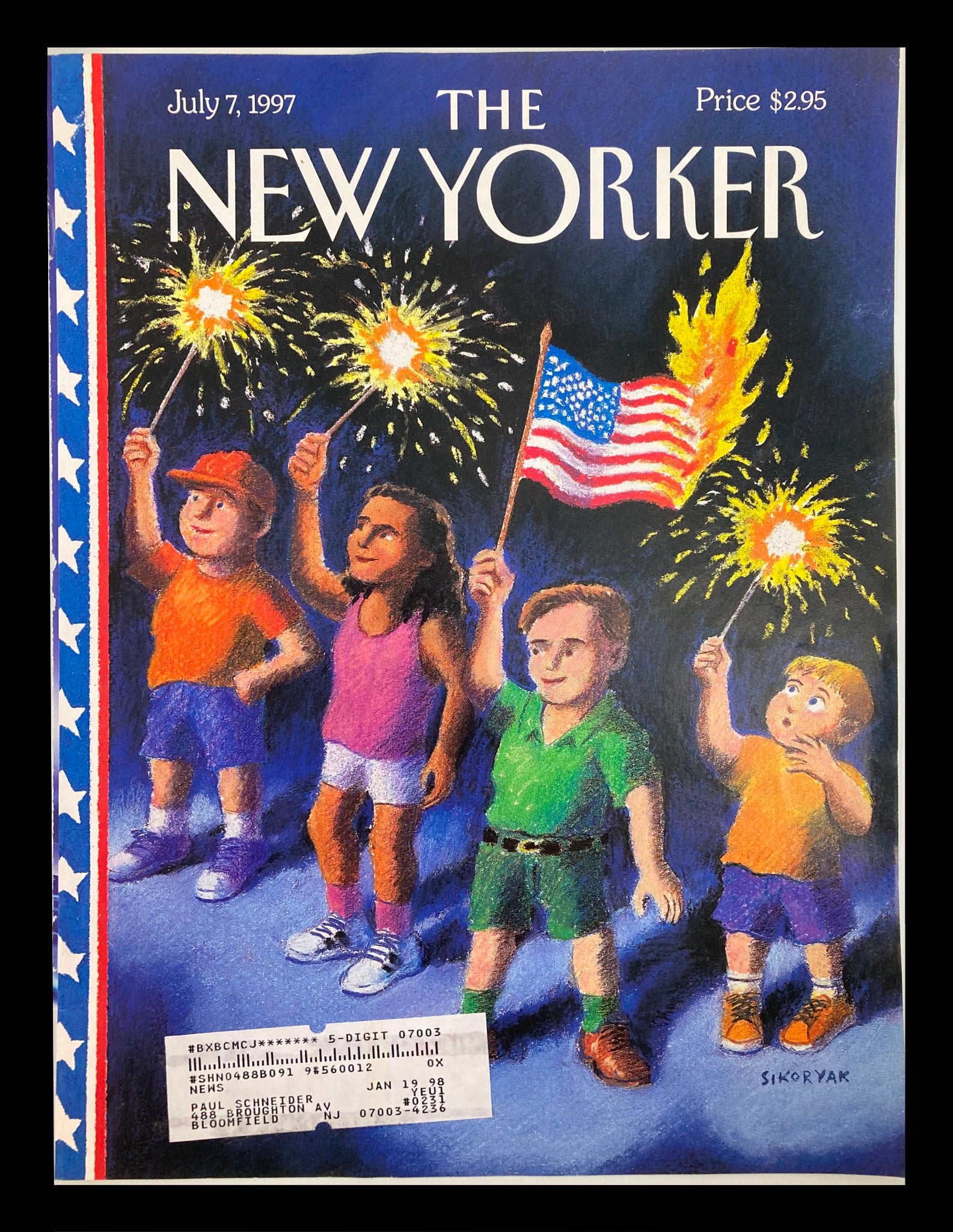 COVER ONLY The New Yorker July 7 1997 Fireworks by Robert Sikoryak