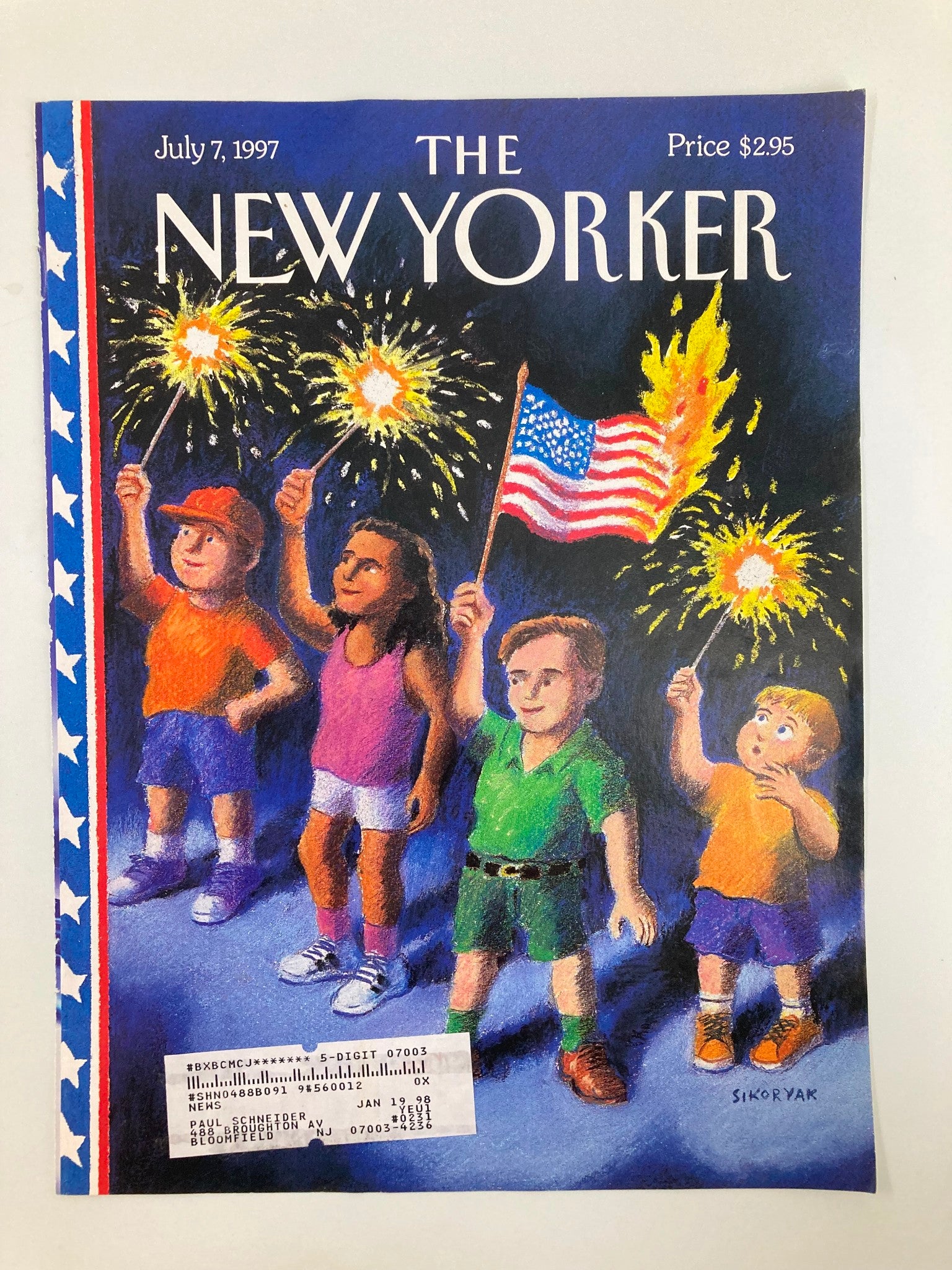 COVER ONLY The New Yorker July 7 1997 Fireworks by Robert Sikoryak