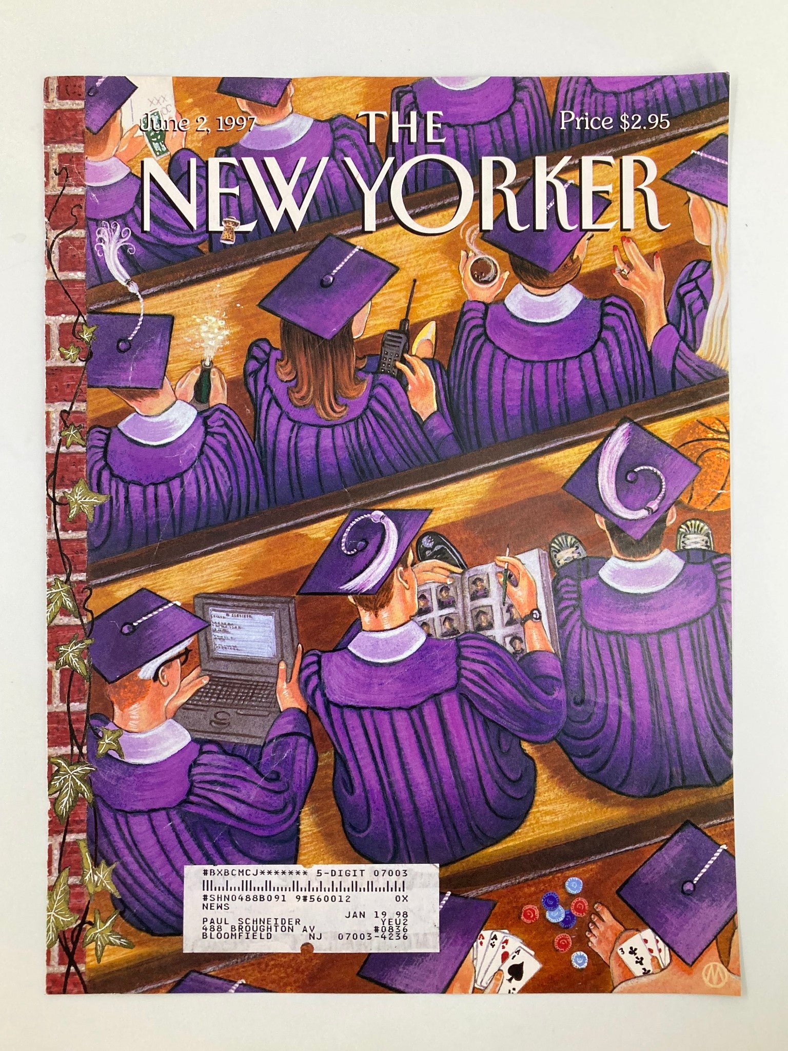 COVER ONLY The New Yorker June 2 1997 Graduation by M. Scott Miller