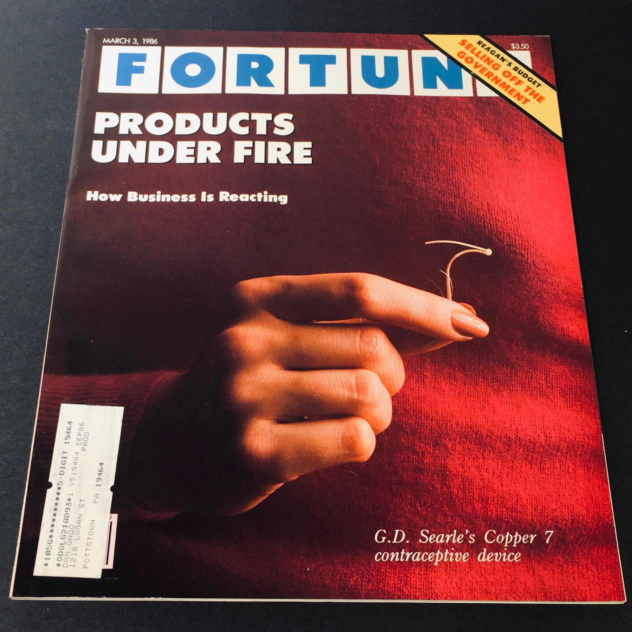 VTG Fortune Magazine March 3 1986 - G.D. Searle's Copper 7 Contraceptive Advice