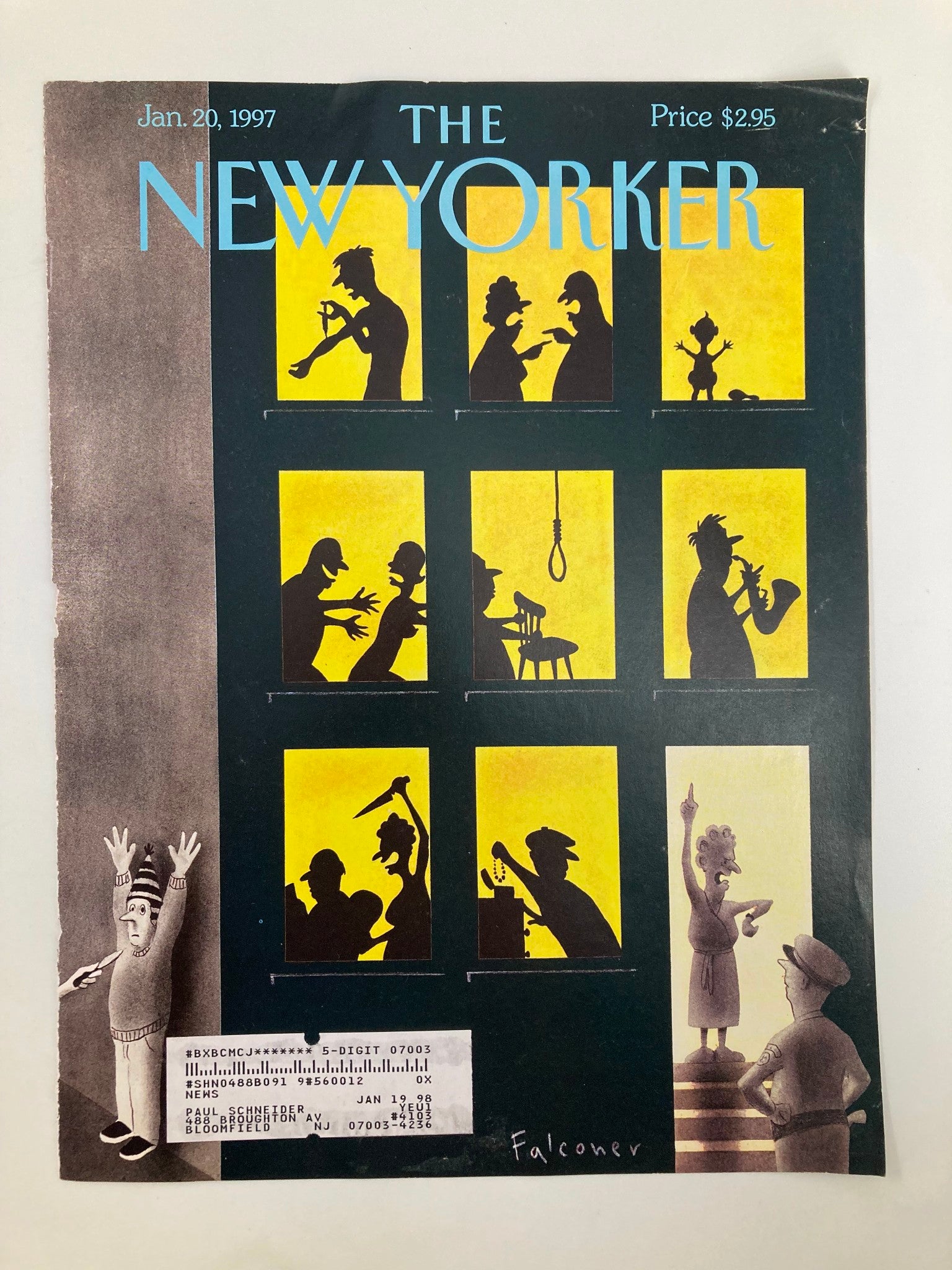 COVER ONLY The New Yorker January 20 1997 Disturbing the Peace by Ian Falconer