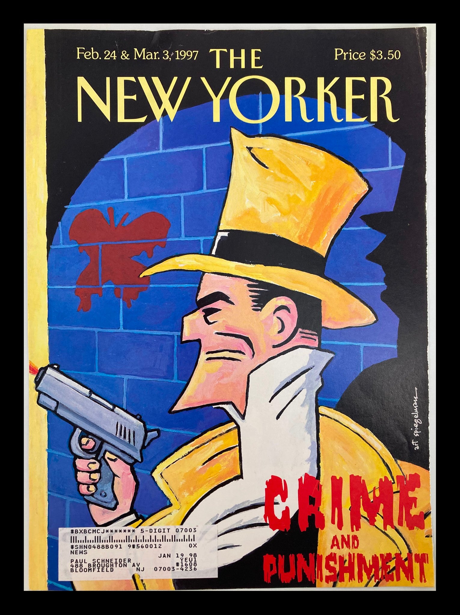 COVER ONLY The New Yorker February 24 1997 Dick Tilley by Art Spiegelman