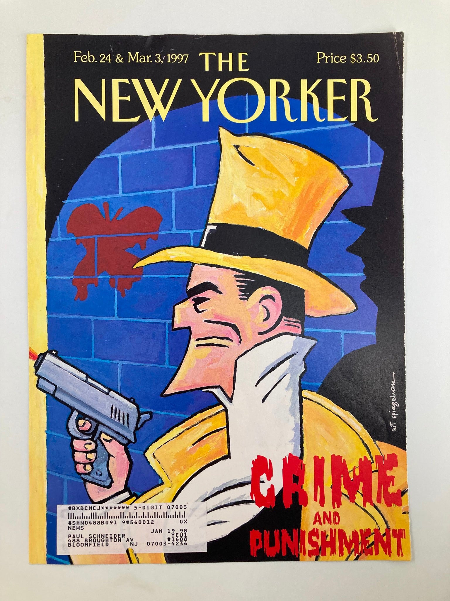 COVER ONLY The New Yorker February 24 1997 Dick Tilley by Art Spiegelman