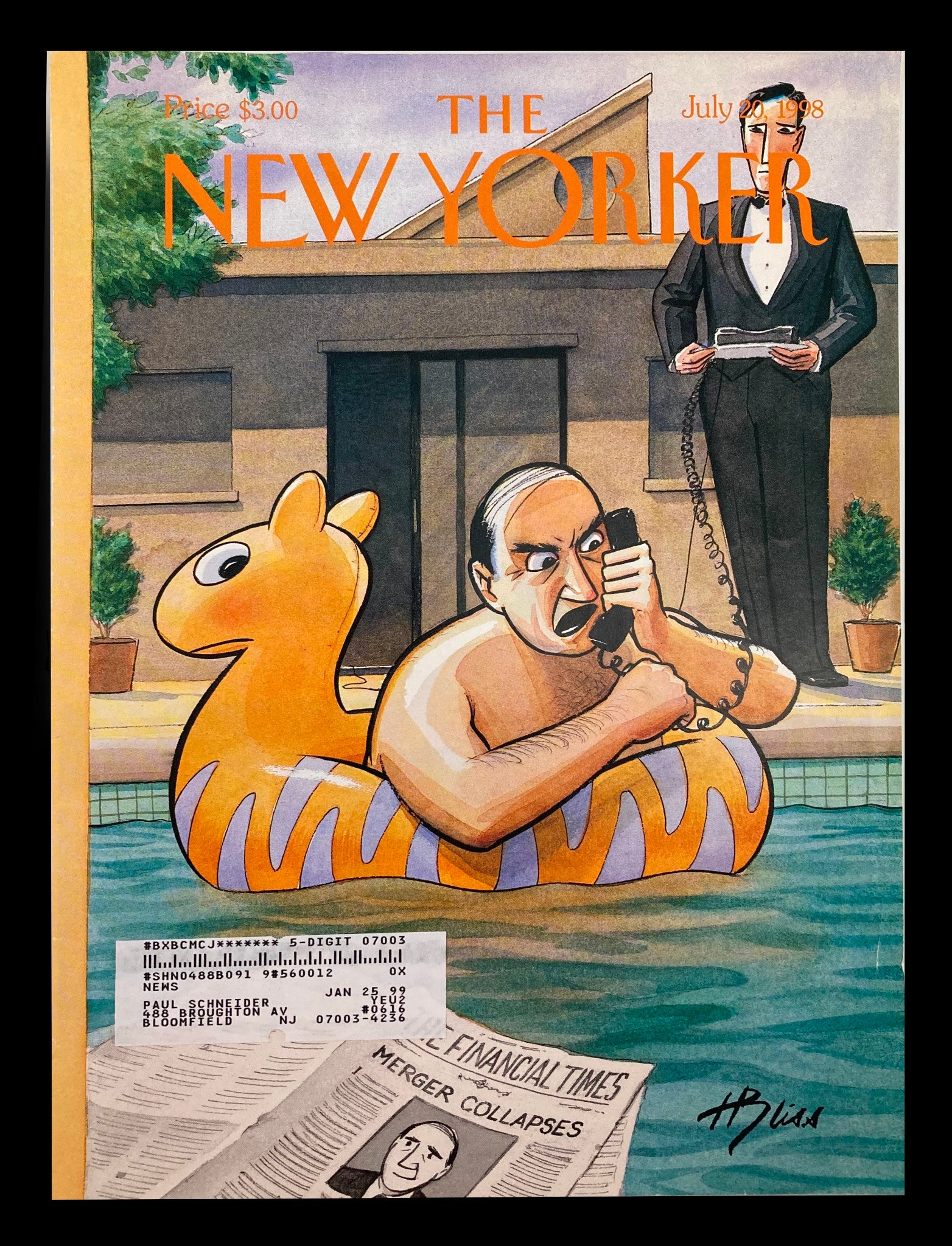 COVER ONLY The New Yorker July 20 1998 Trouble Afloat by Harry Bliss