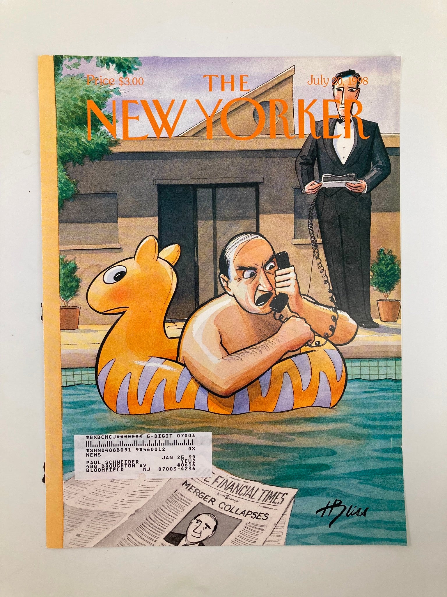 COVER ONLY The New Yorker July 20 1998 Trouble Afloat by Harry Bliss