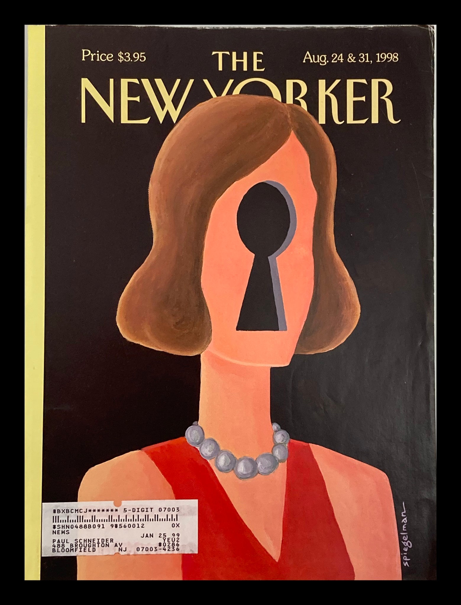 COVER ONLY The New Yorker August 24 1998 Private Lives by Art Spiegelman