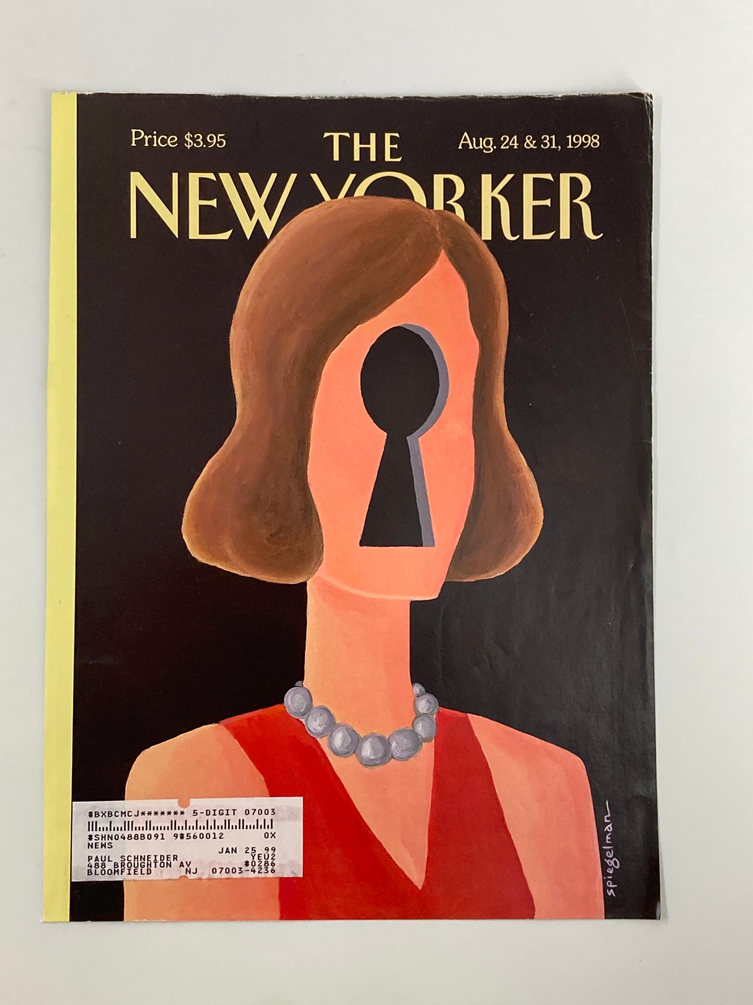 COVER ONLY The New Yorker August 24 1998 Private Lives by Art Spiegelman