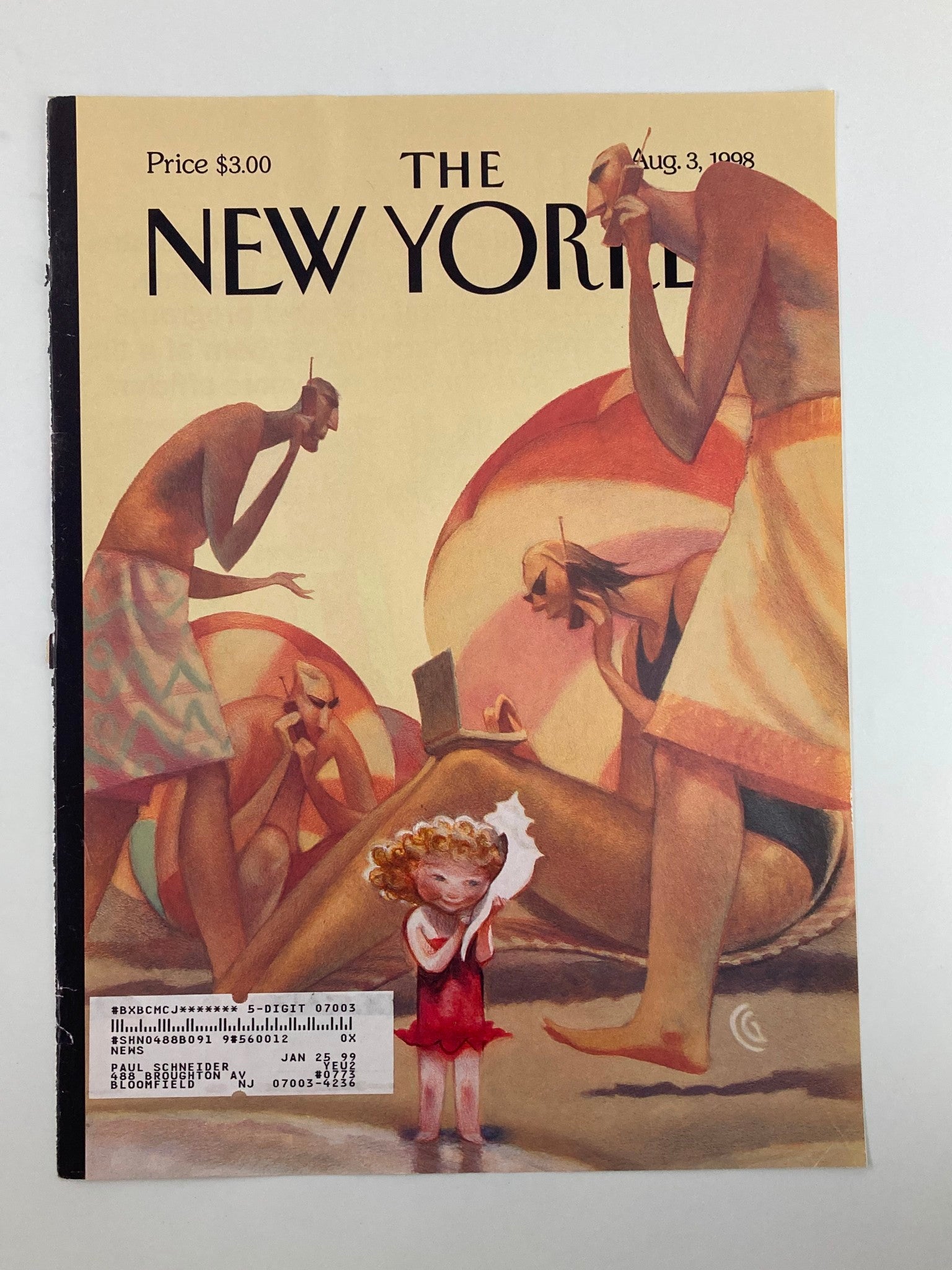 COVER ONLY The New Yorker August 3 1998 Shell Phones by Carter Goodrich