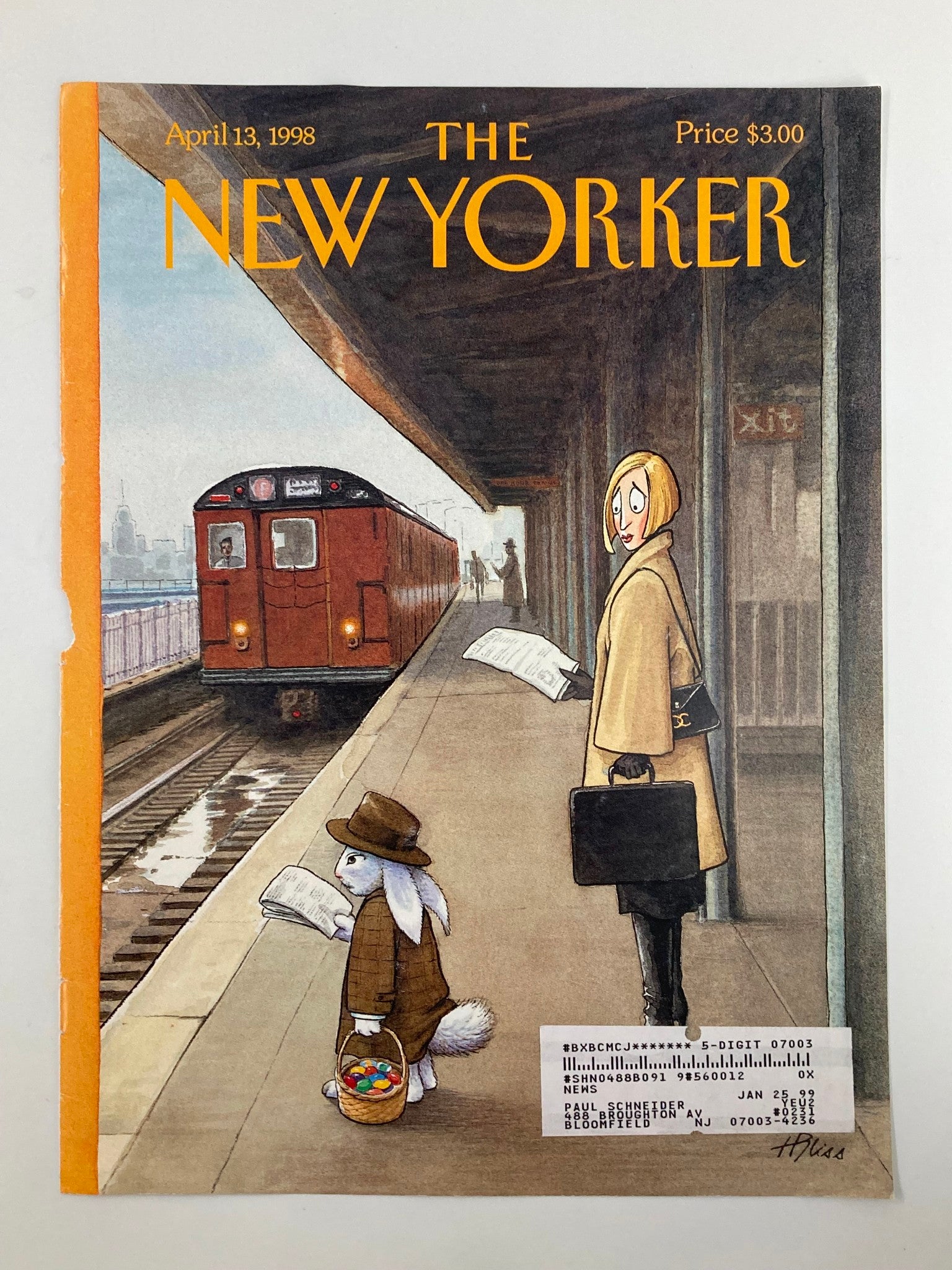 COVER ONLY The New Yorker April 13 1998 Another Day, Another Egg by Harry Bliss