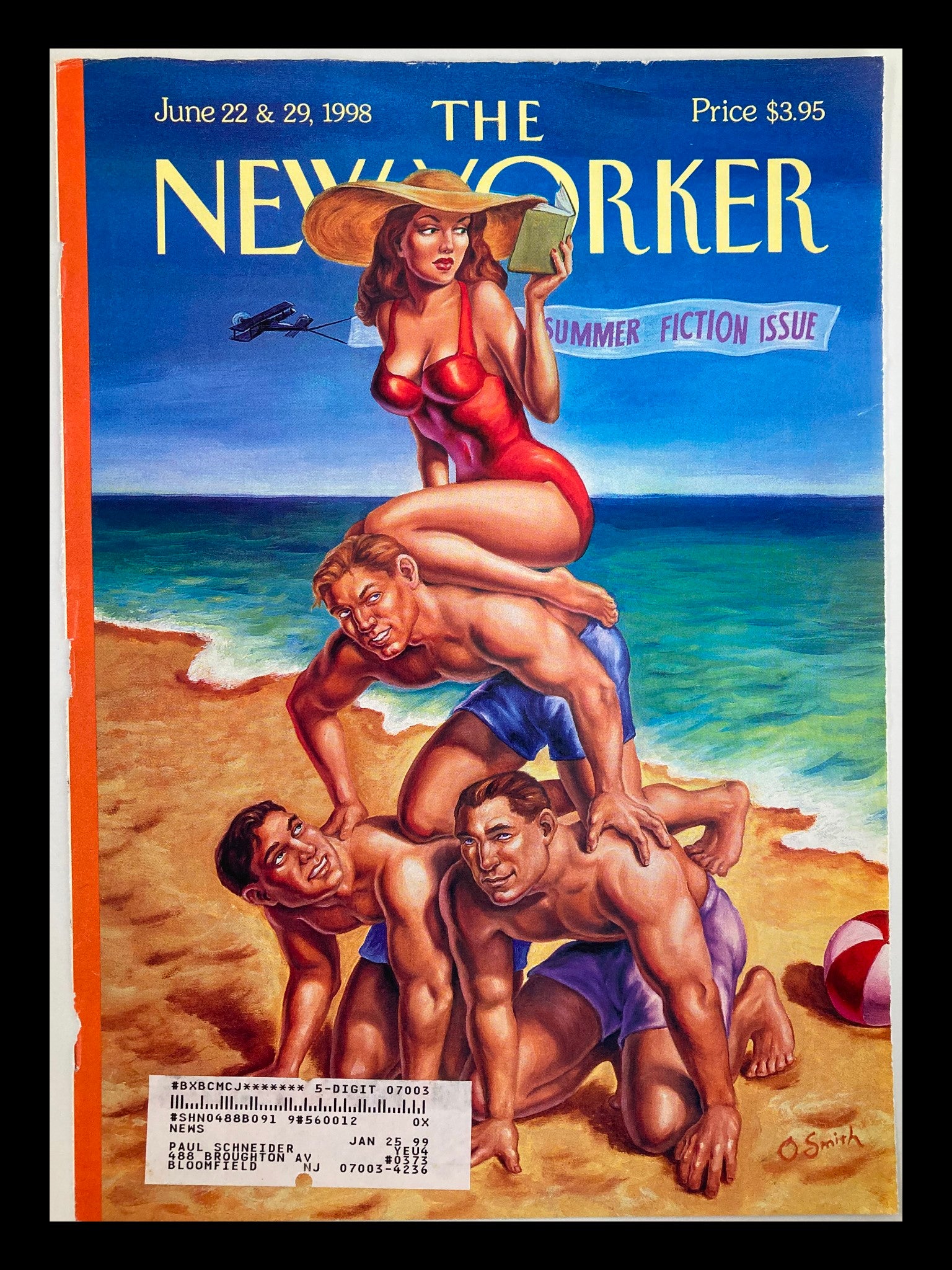 COVER ONLY The New Yorker June 22 & 29 1998 Beach Reading by Owen Smith