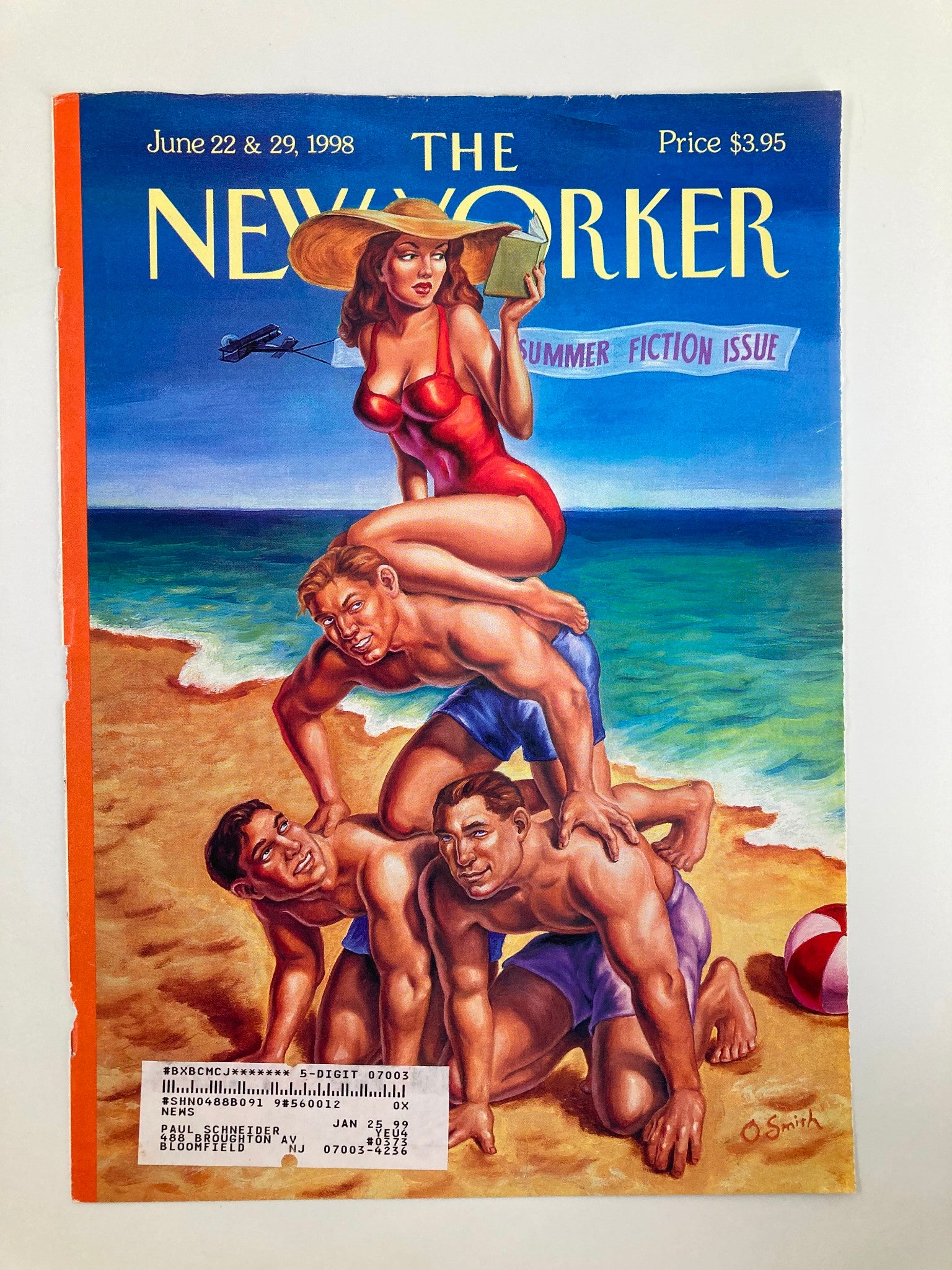 COVER ONLY The New Yorker June 22 & 29 1998 Beach Reading by Owen Smith