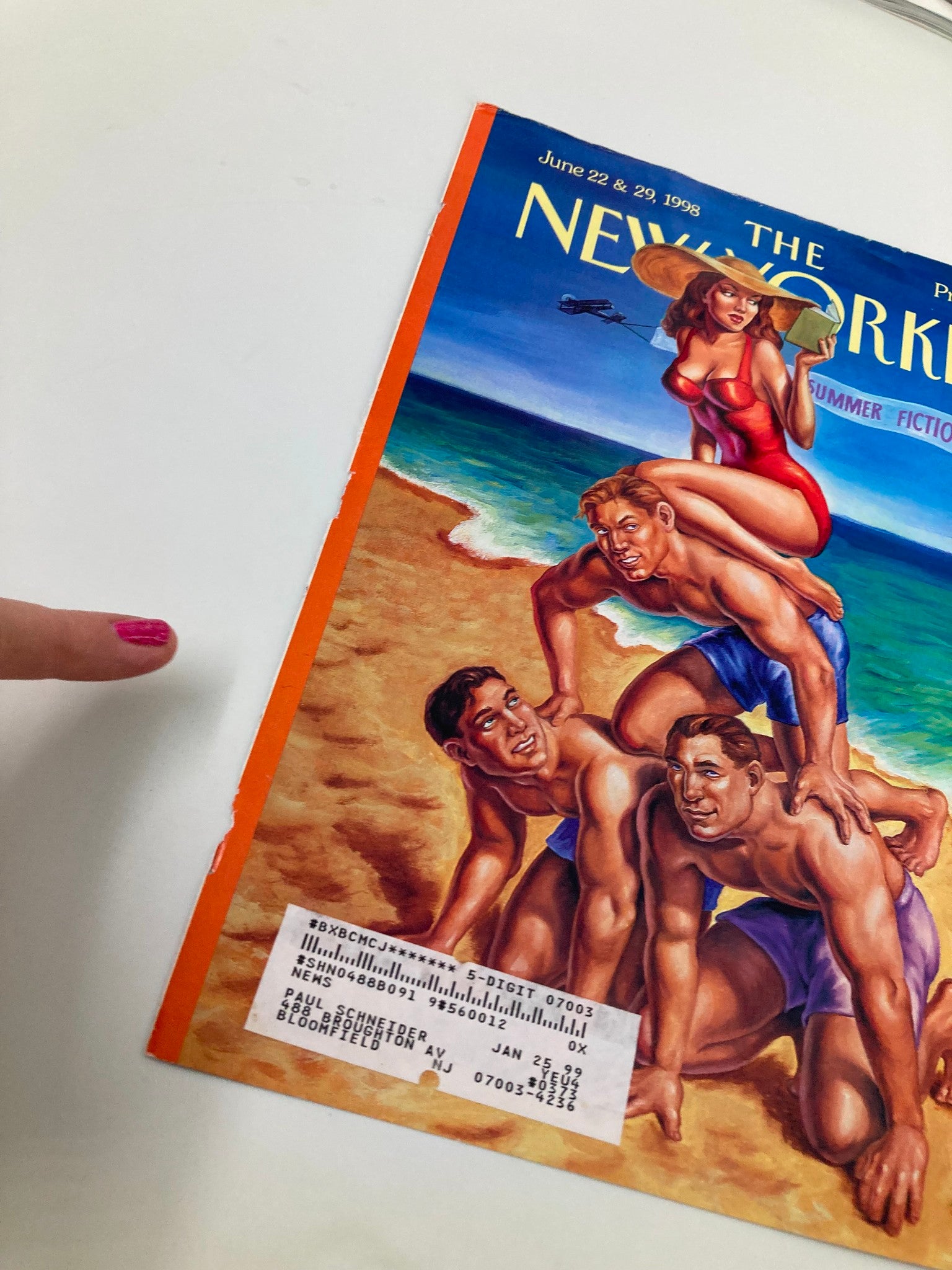 COVER ONLY The New Yorker June 22 & 29 1998 Beach Reading by Owen Smith