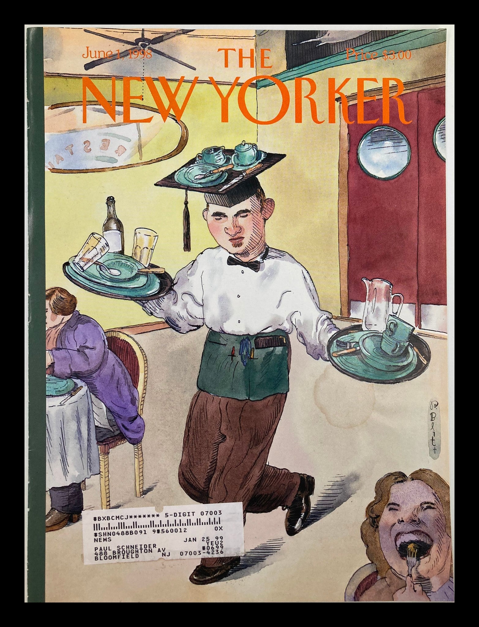 COVER ONLY The New Yorker June 1 1998 Waiting Around After School by Barry Blitt