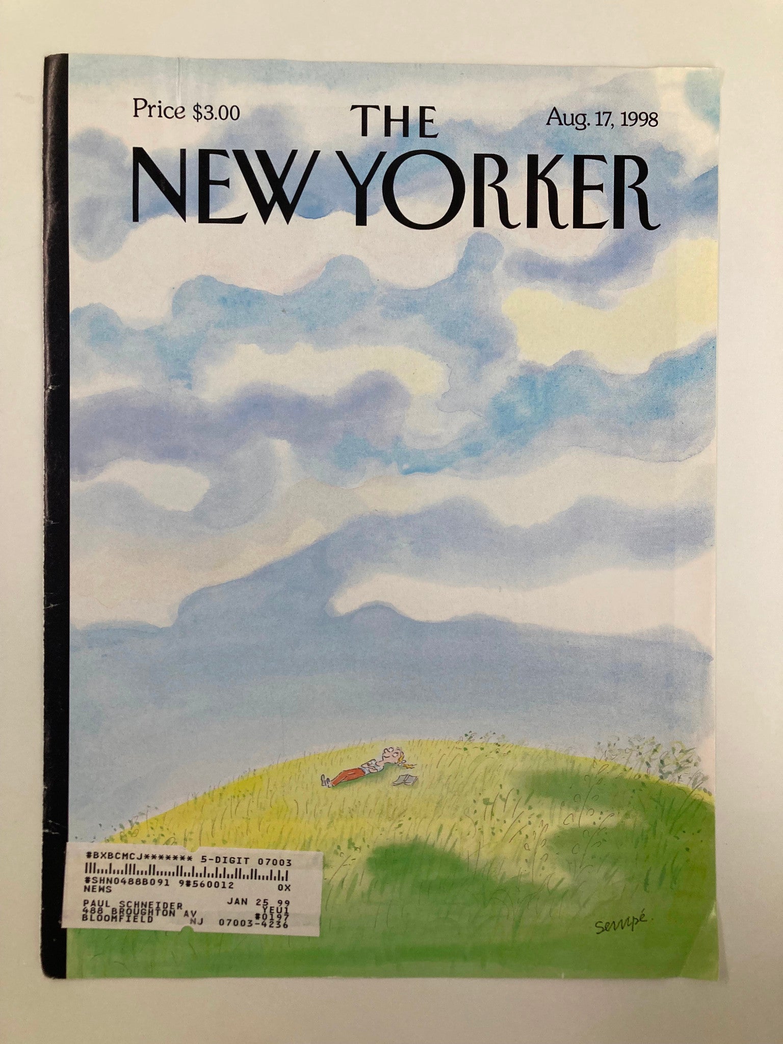 COVER ONLY The New Yorker August 17 1998 Afternoon Dreams by Jean-Jacques Sempe