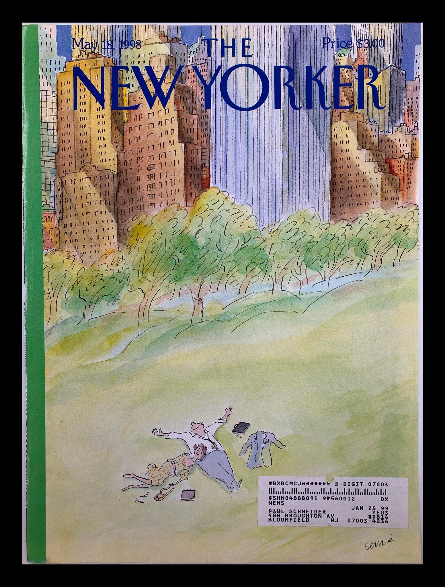 COVER ONLY The New Yorker May 18 1998 Bien Etre by Jean-Jacques Sempe