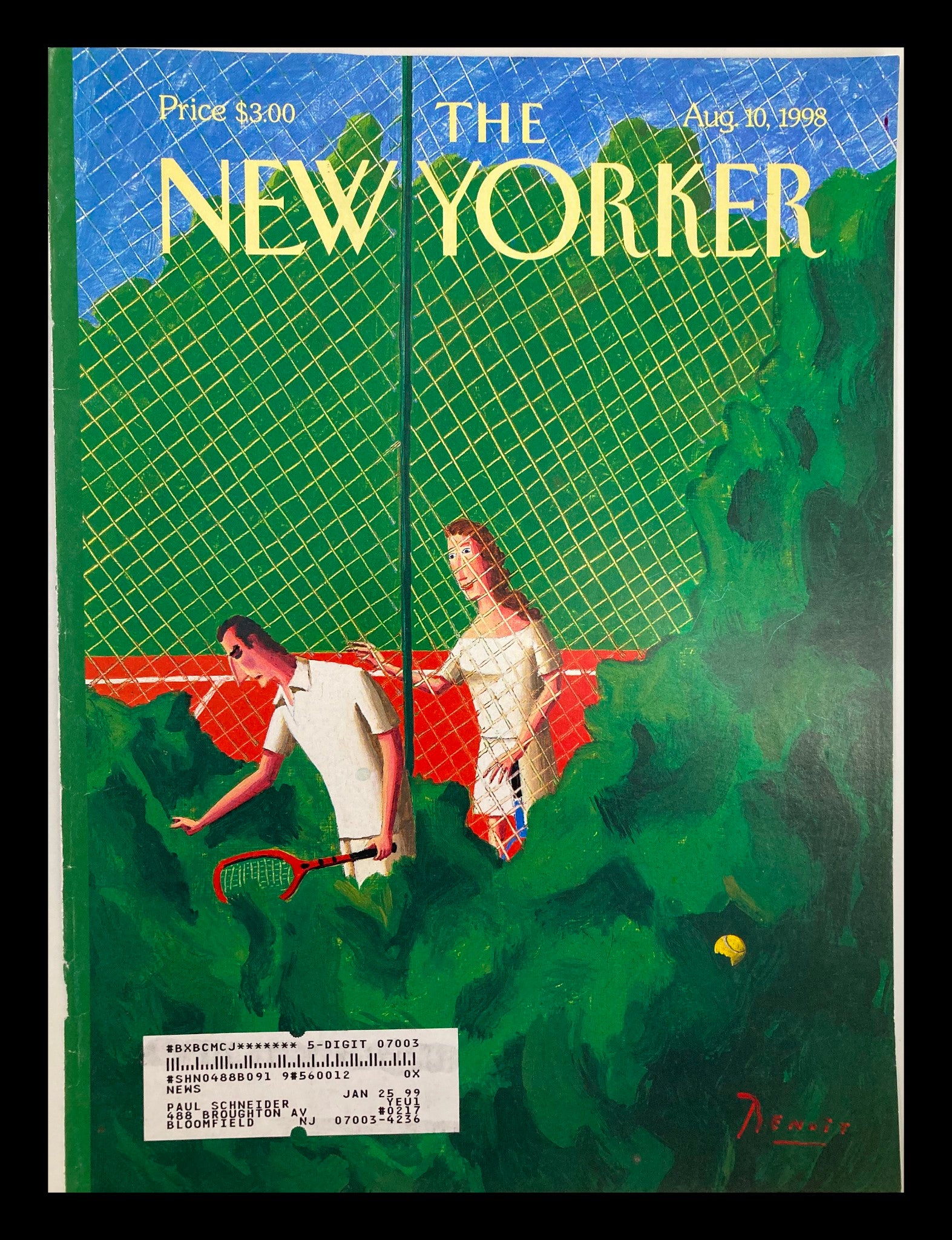 COVER ONLY The New Yorker August 10 1998 Advantage Out by Benoit van Innis