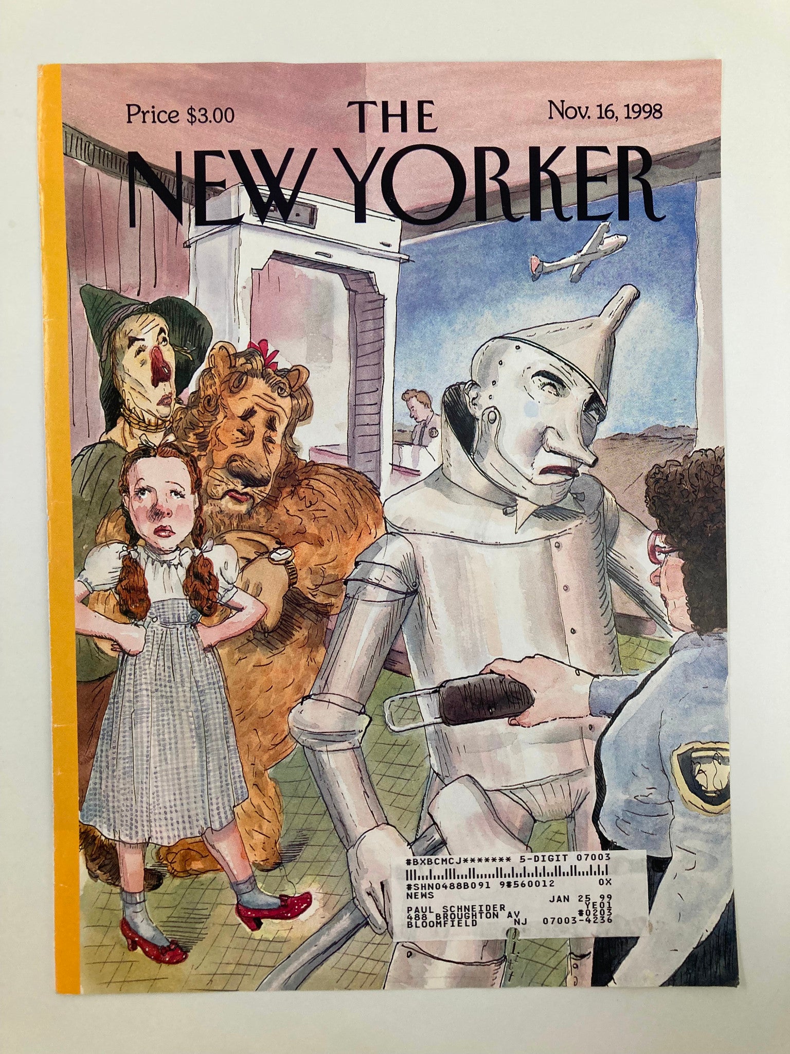 COVER ONLY The New Yorker November 16 1998 Off to See The Wizard by Barry Blitt