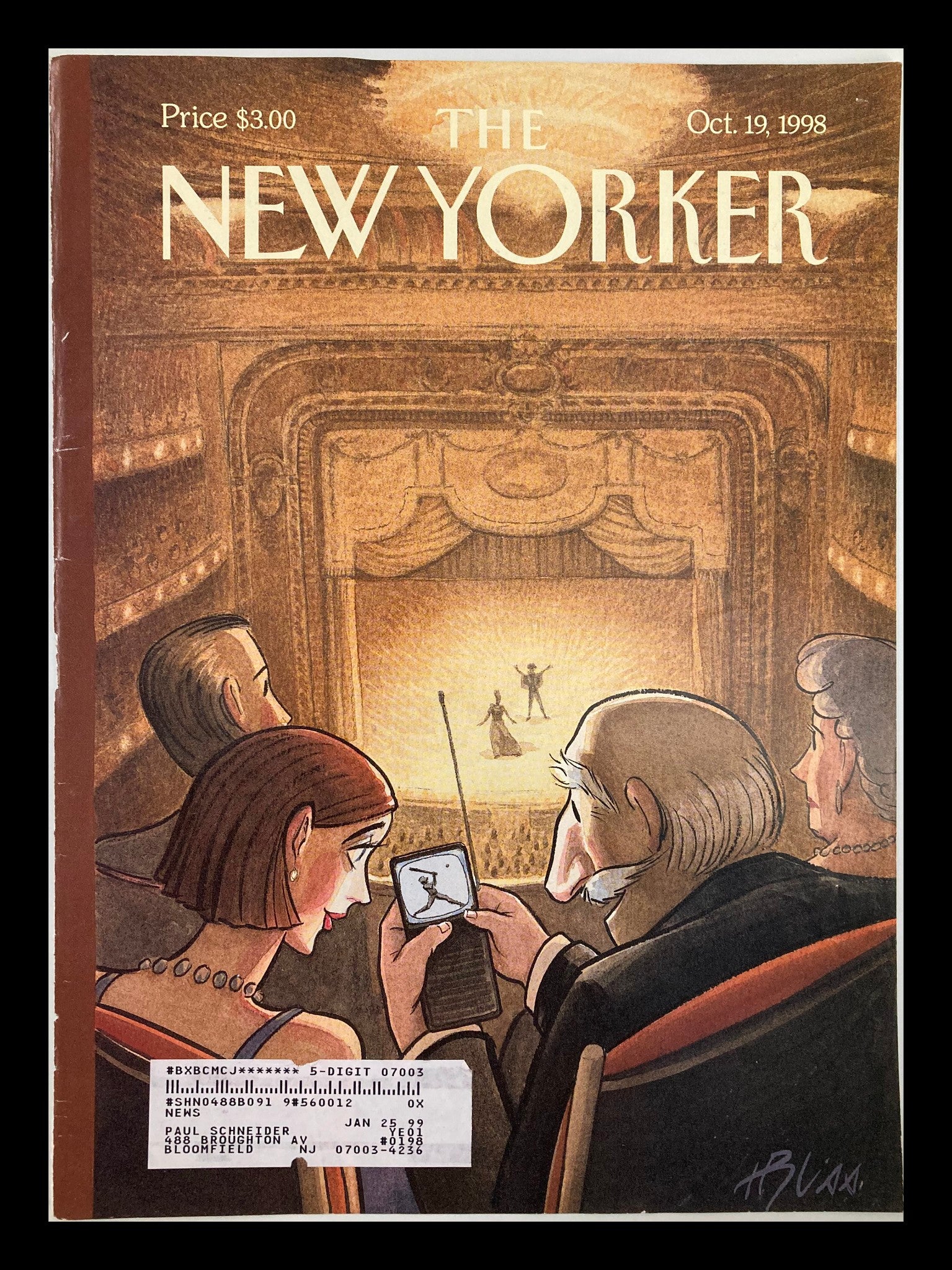 COVER ONLY The New Yorker October 19 1998 Doubleheader by Harry Bliss