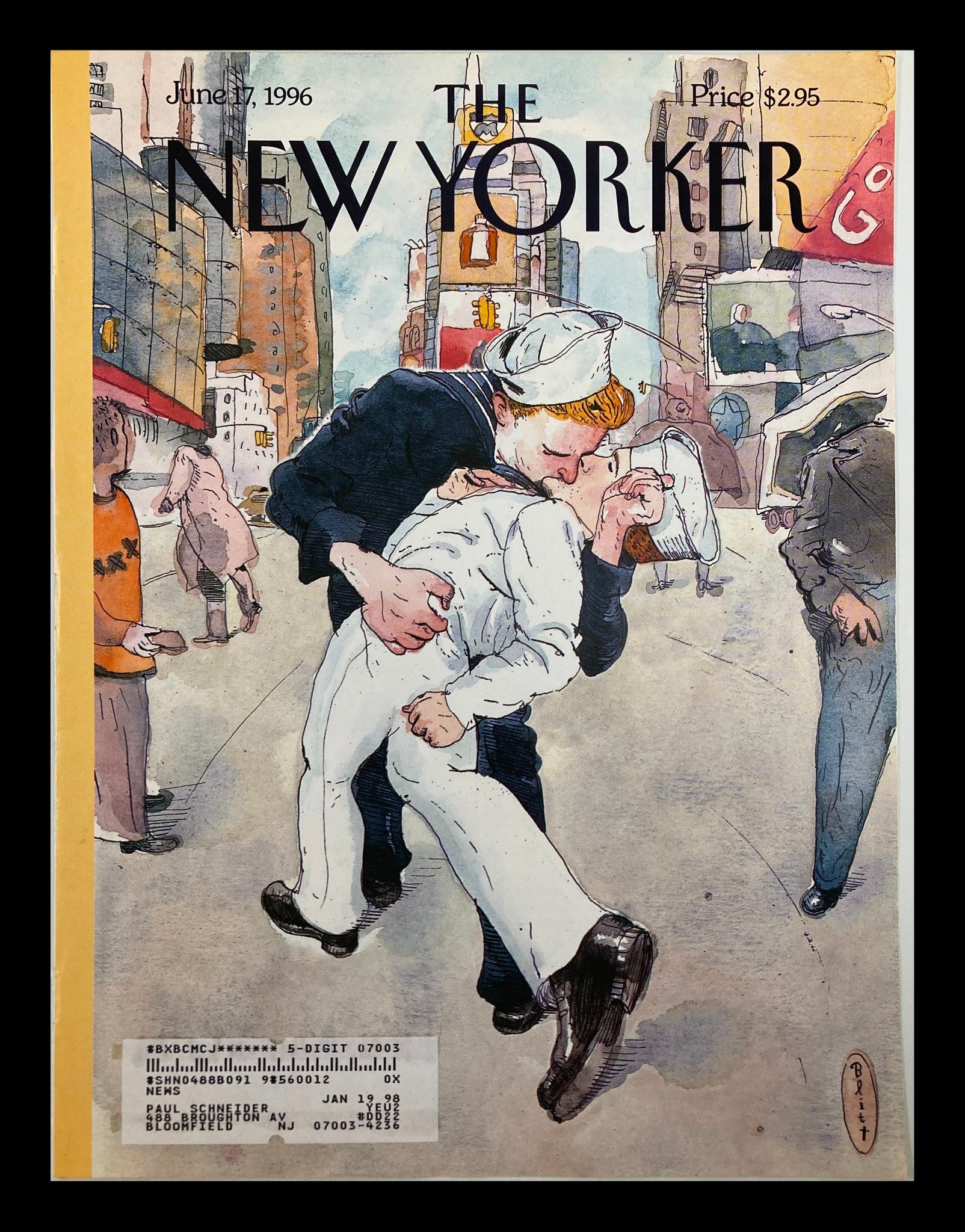 COVER ONLY The New Yorker June 17 1996 Don't Ask by Barry Blitt