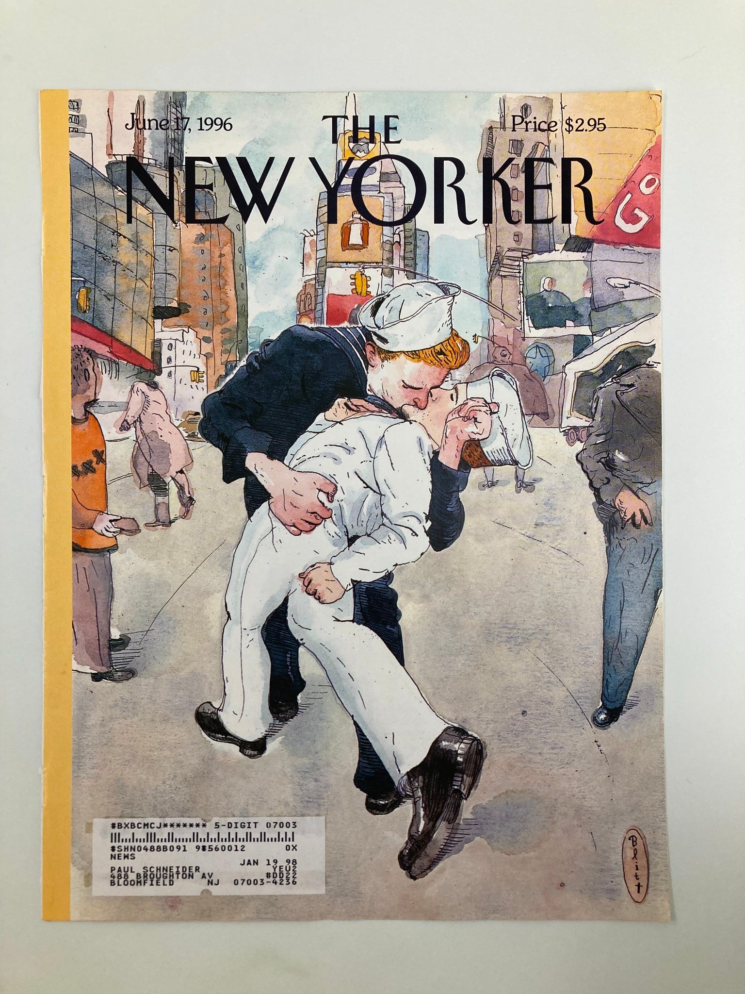 COVER ONLY The New Yorker June 17 1996 Don't Ask by Barry Blitt