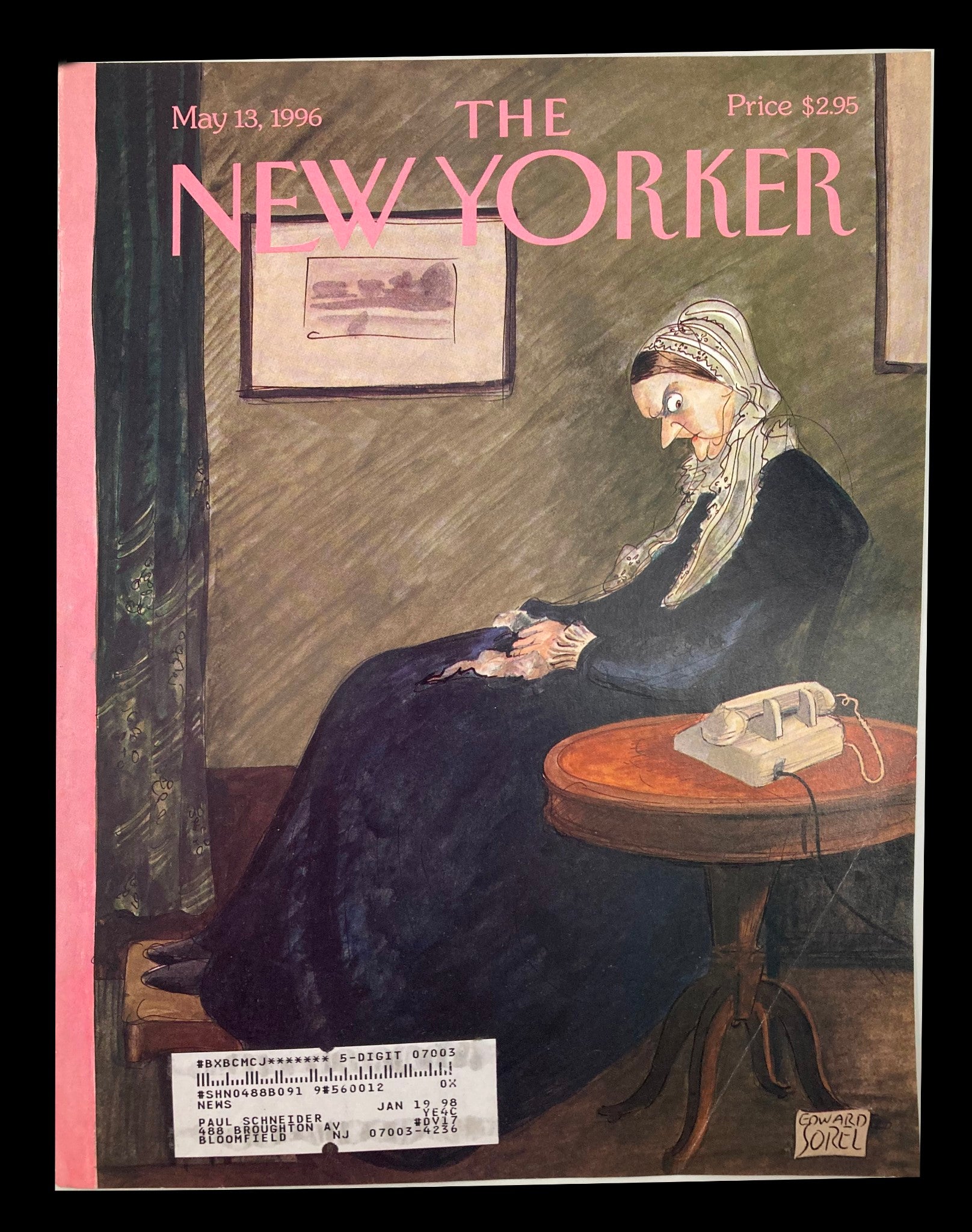 COVER ONLY The New Yorker May 13 1996 Waiting by Edward Sorel