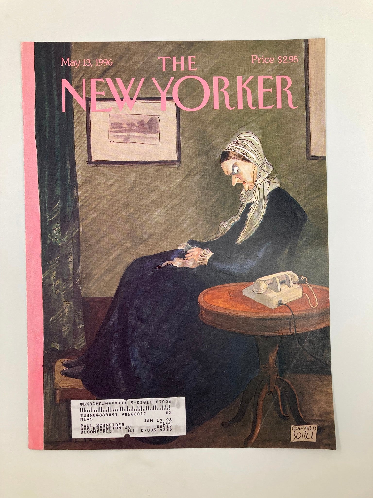 COVER ONLY The New Yorker May 13 1996 Waiting by Edward Sorel