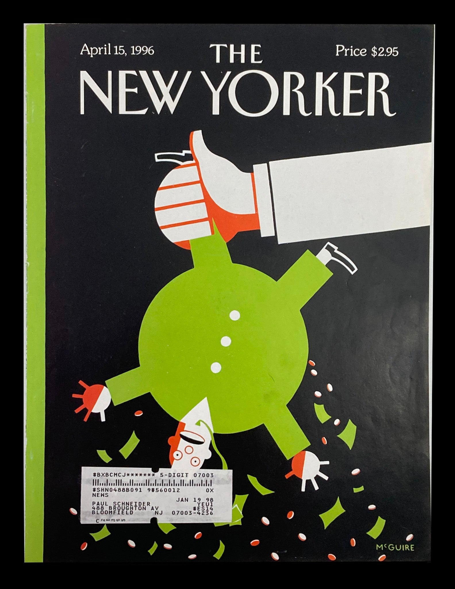 COVER ONLY The New Yorker April 15 1996 The Gigolo by Robert McGuire