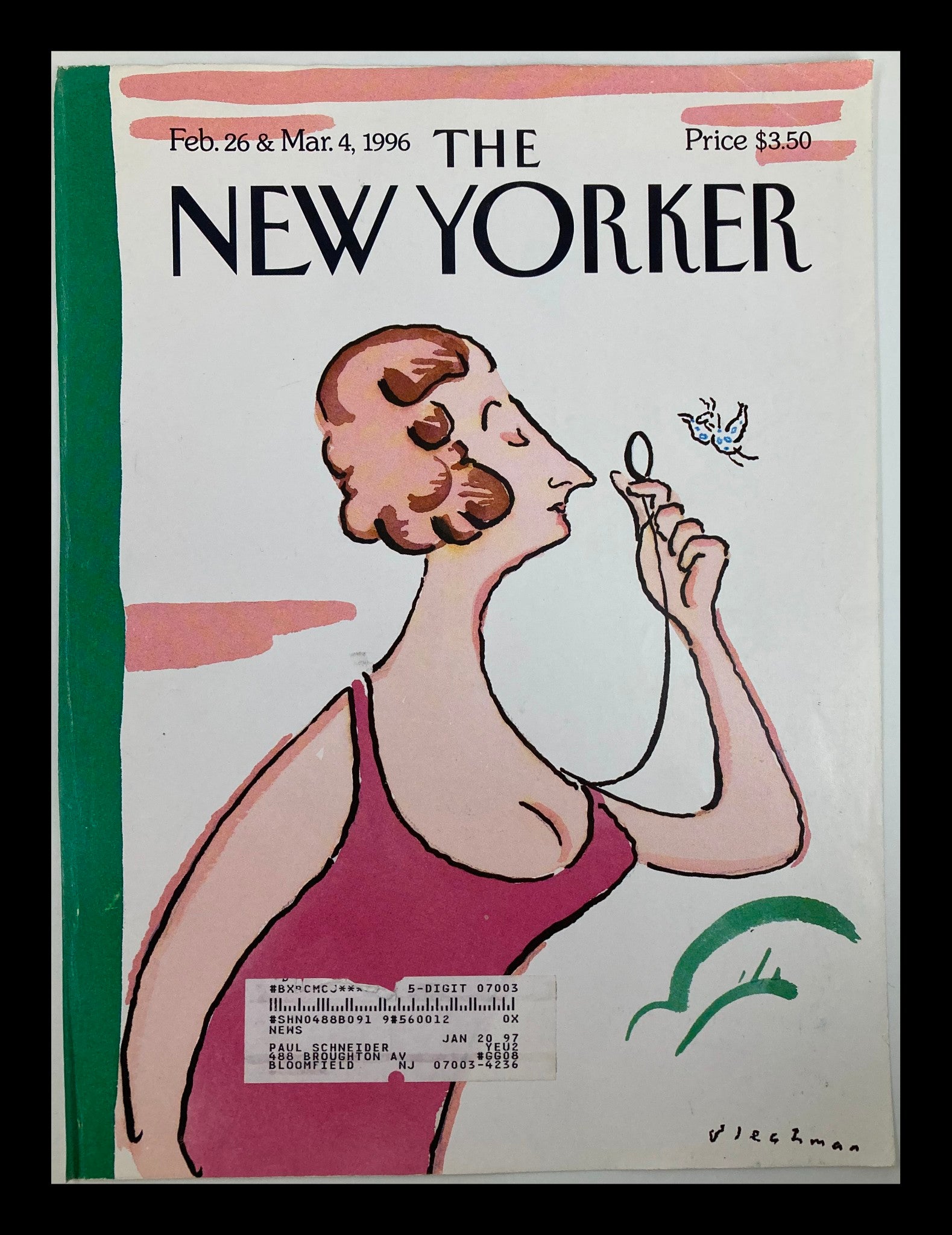 COVER ONLY The New Yorker February 26 1996 Eustacia Tilley R.O. Blechman