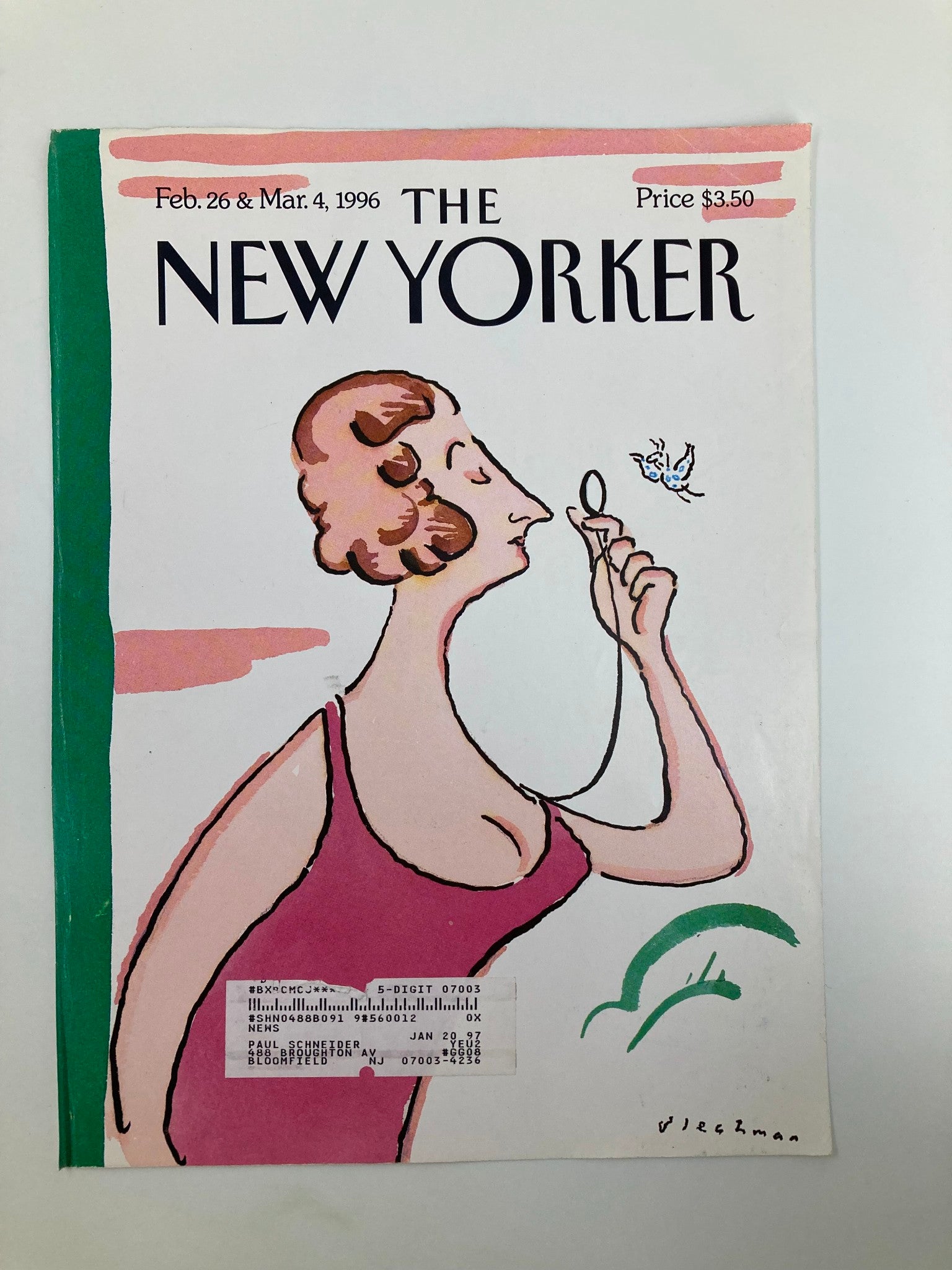 COVER ONLY The New Yorker February 26 1996 Eustacia Tilley R.O. Blechman