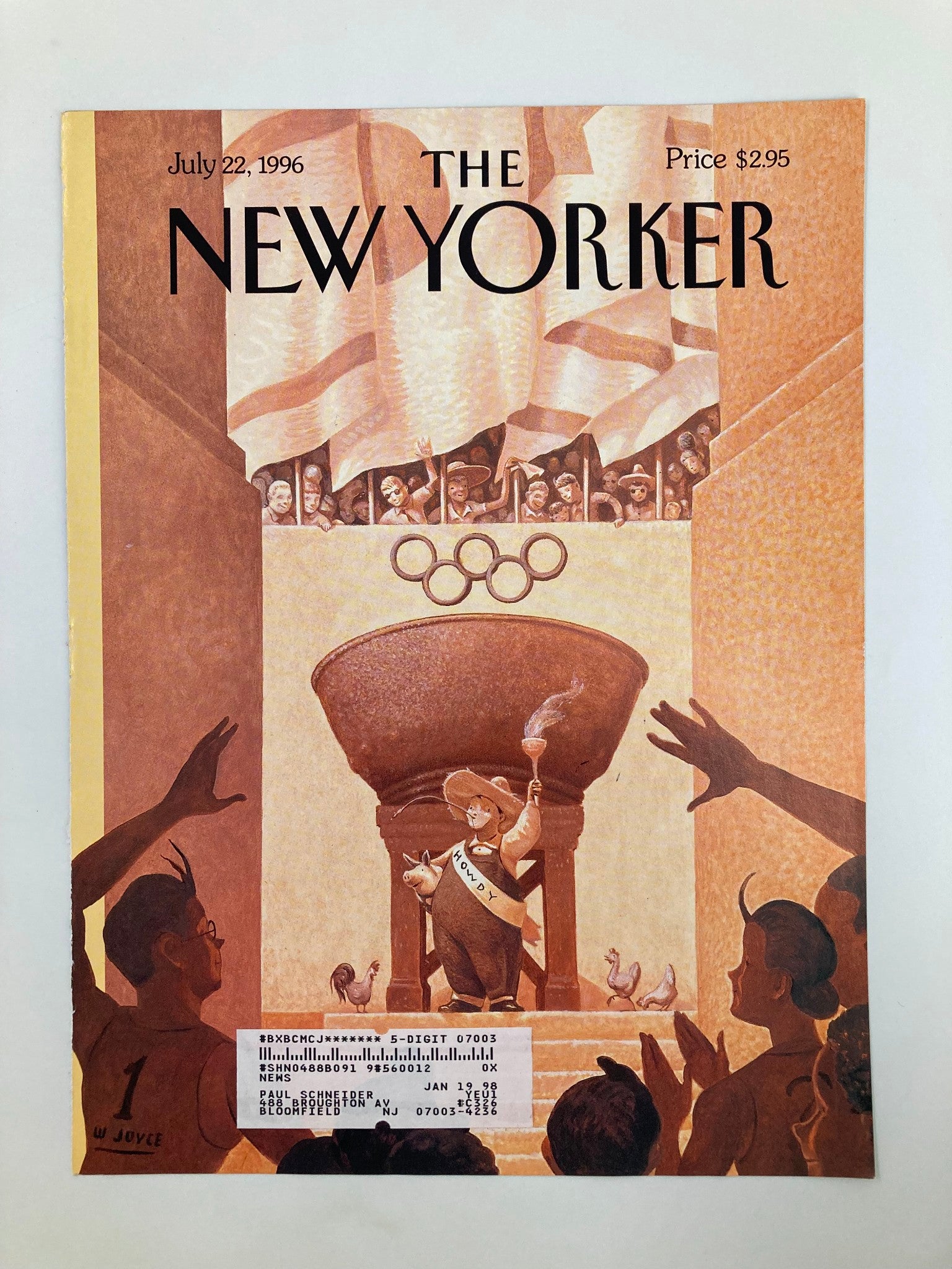 COVER ONLY The New Yorker July 22 1996 Too Busy City by William Joyce