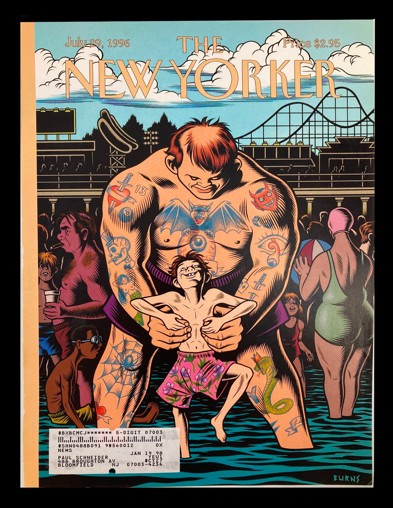 COVER ONLY The New Yorker July 29 1996 At the Beach by Charles Burns